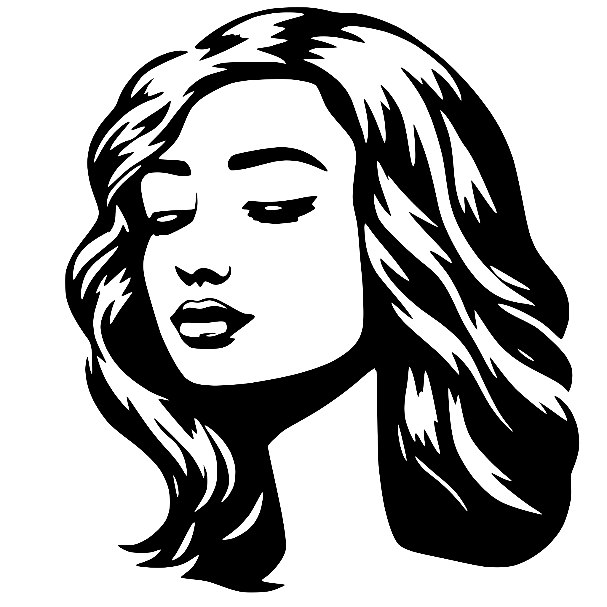 AI-generated SVG of 'Woman with closed eyes nature'