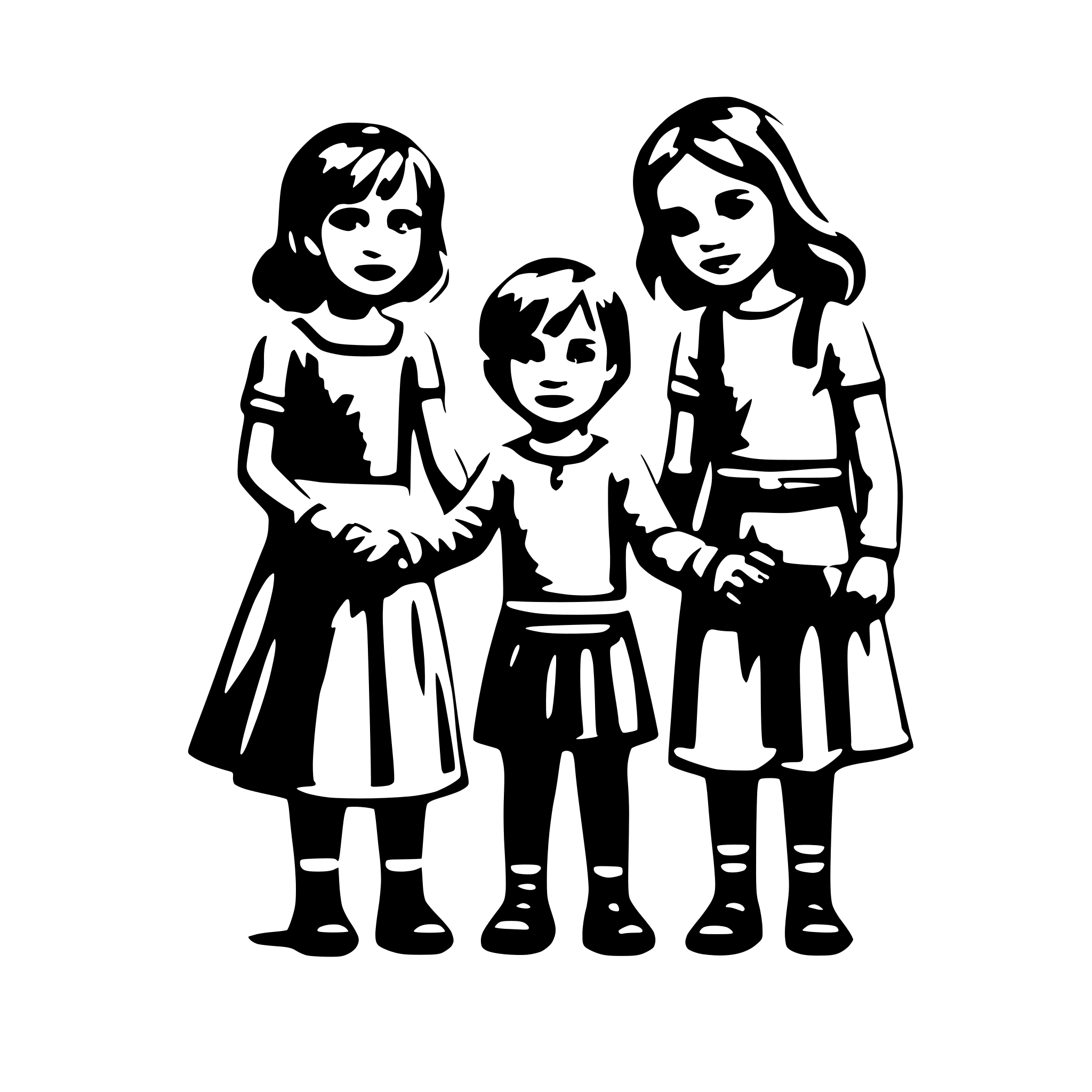 AI-generated SVG of a 12 Children holdng hands