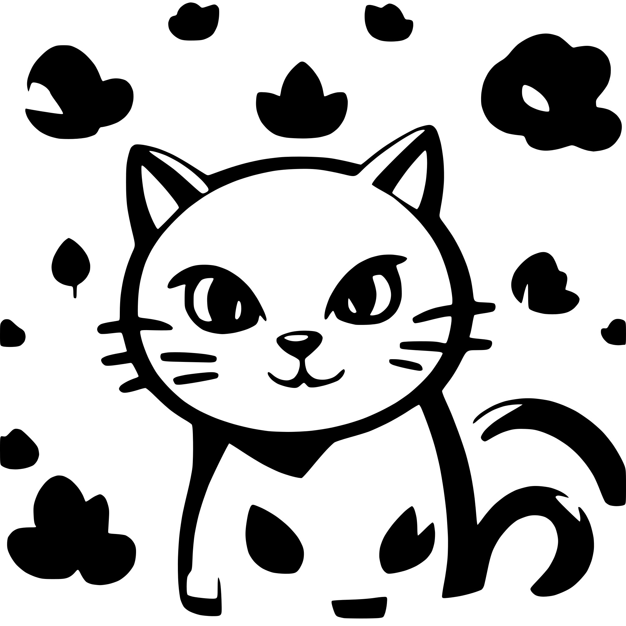 AI-generated SVG of a generate 100 svg files of cat silhotte