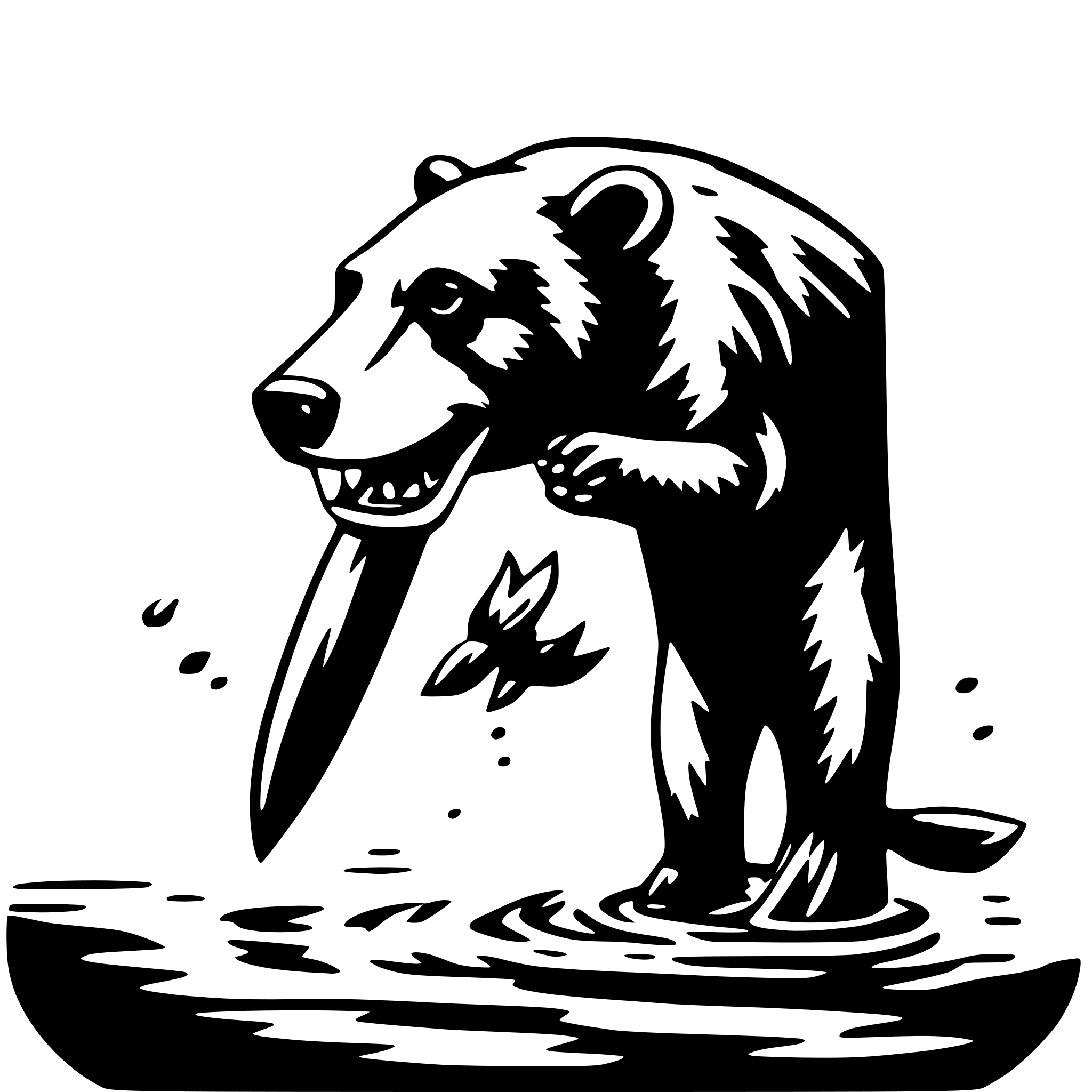 AI-generated SVG of a bear catching fish