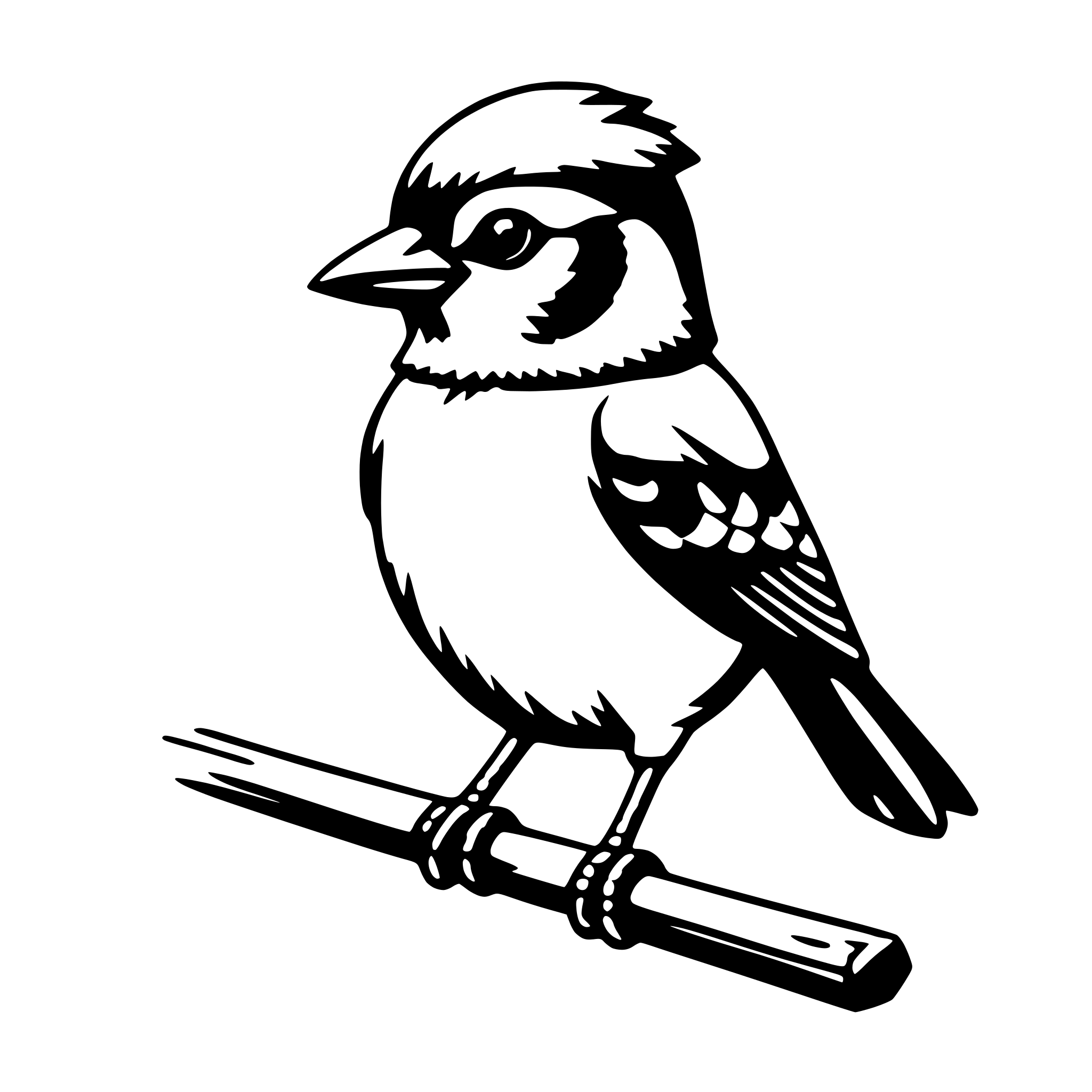 AI-generated SVG of a blue jay