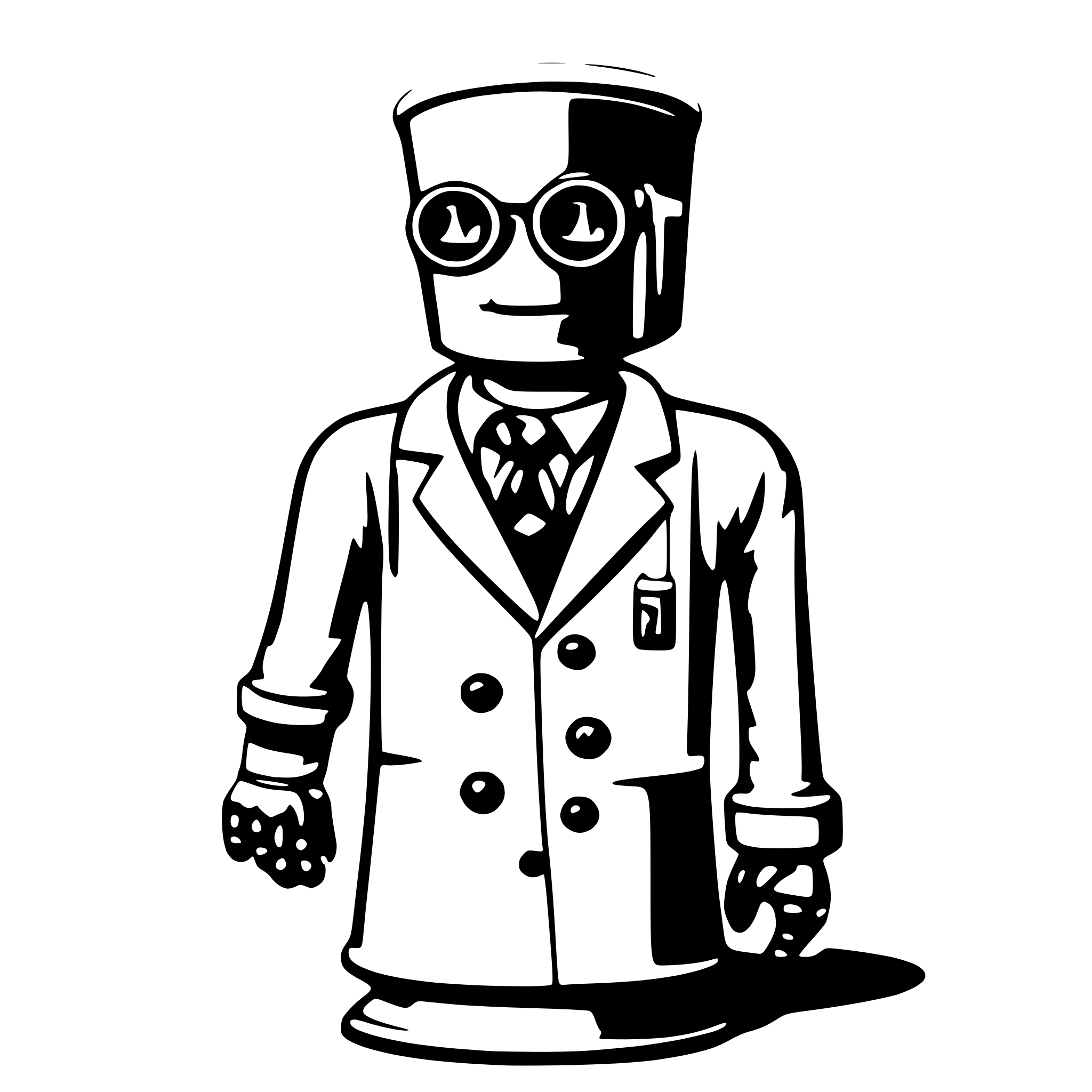 AI-generated SVG of 'bot labcoat beaker'