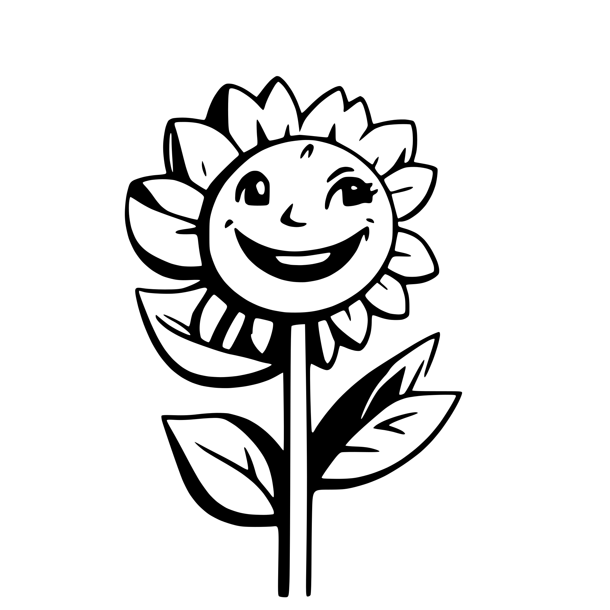 AI-generated SVG of 'sunflower with a face smiling'