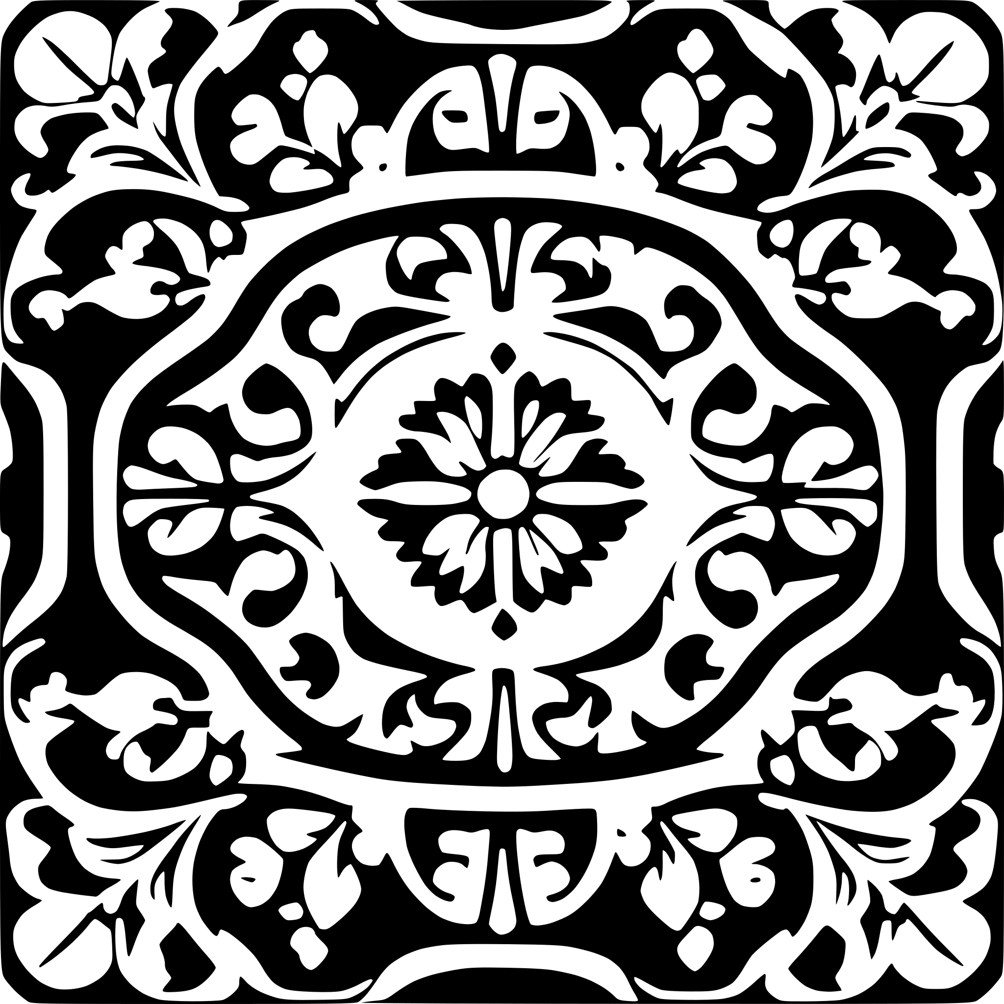 AI-generated SVG of 'symmetric talavera tile'