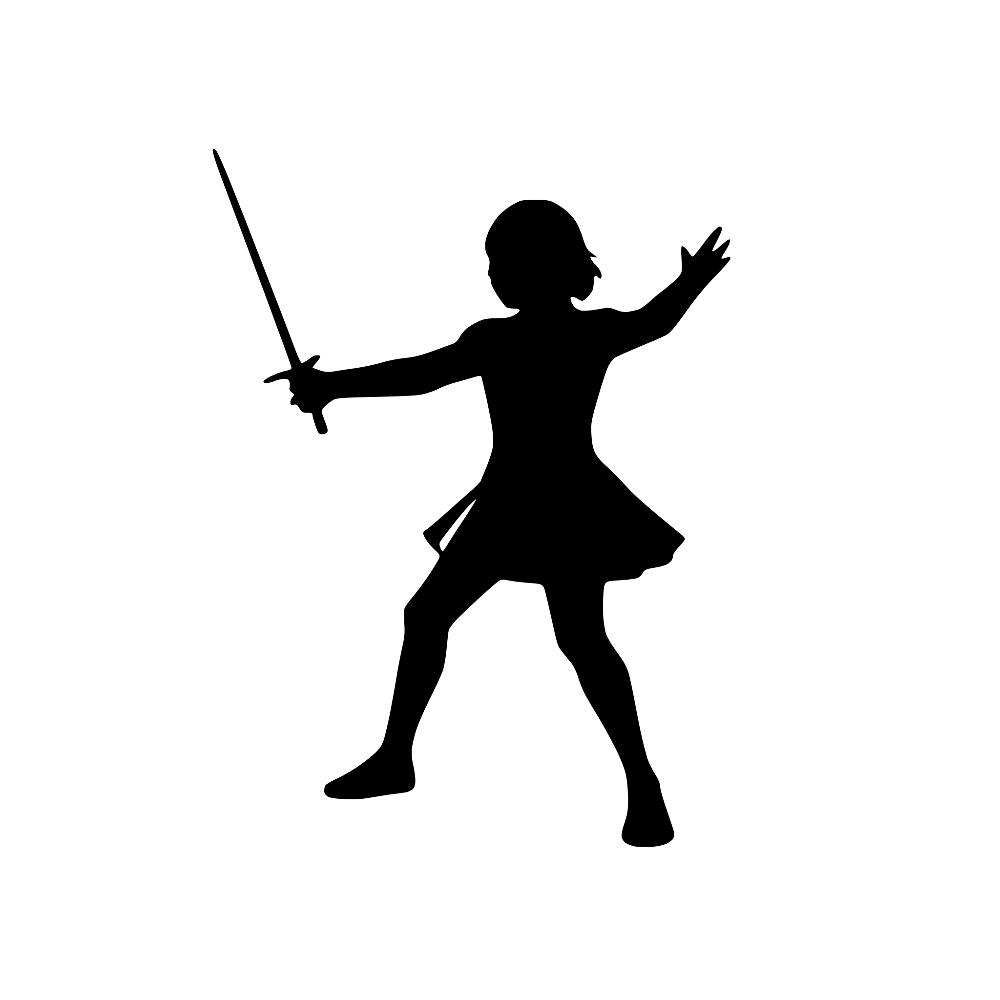 AI-generated SVG of a fencer in action stance