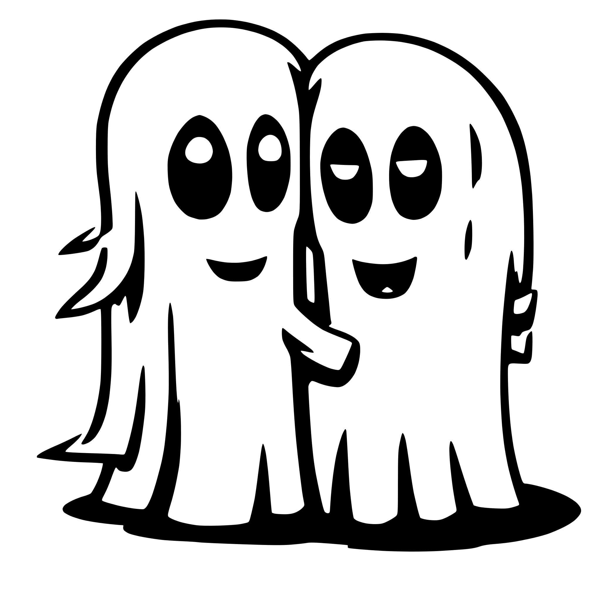 AI-generated SVG of 'two ghosts hugging each other'
