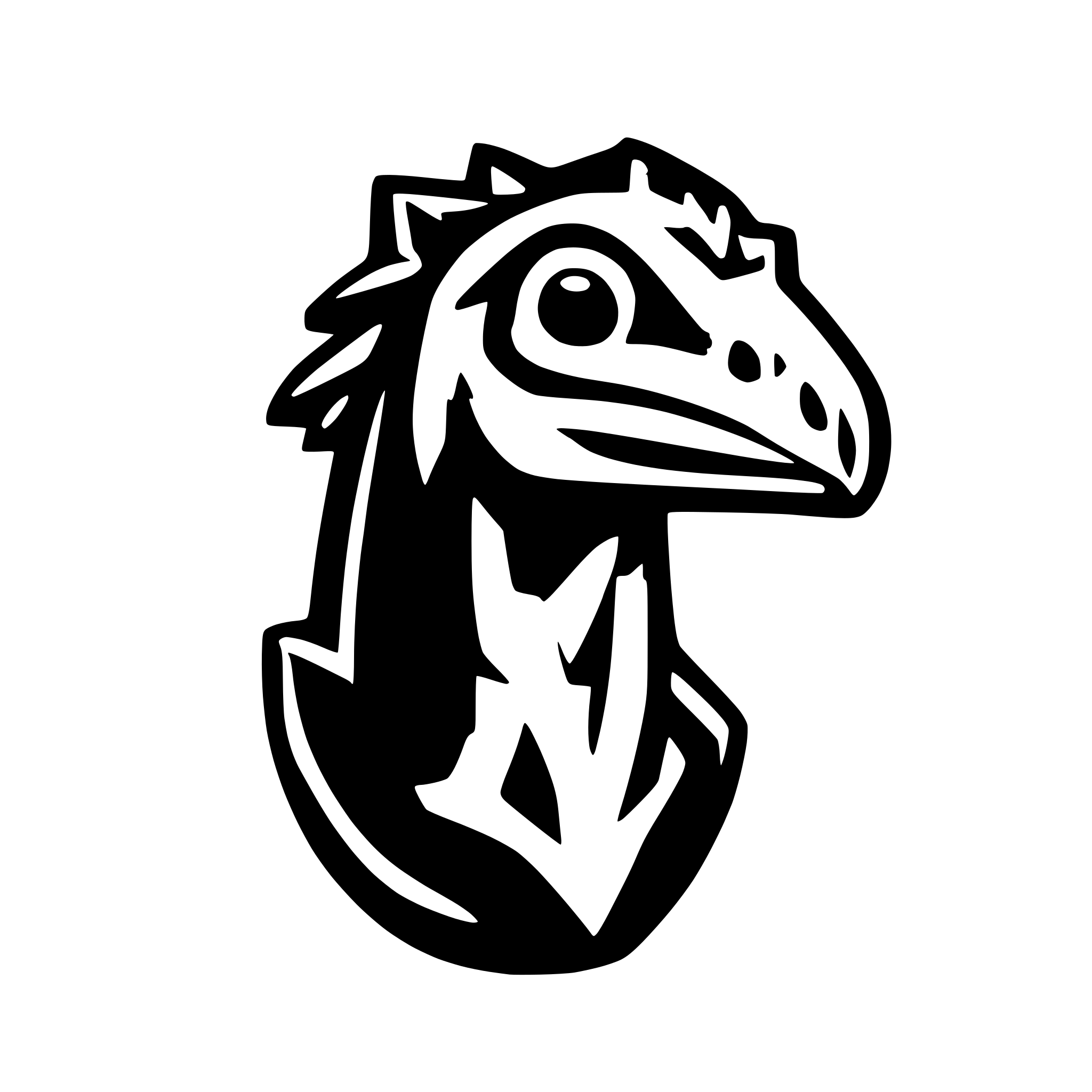 AI-generated SVG of 'Head Falcon Dinosaur'