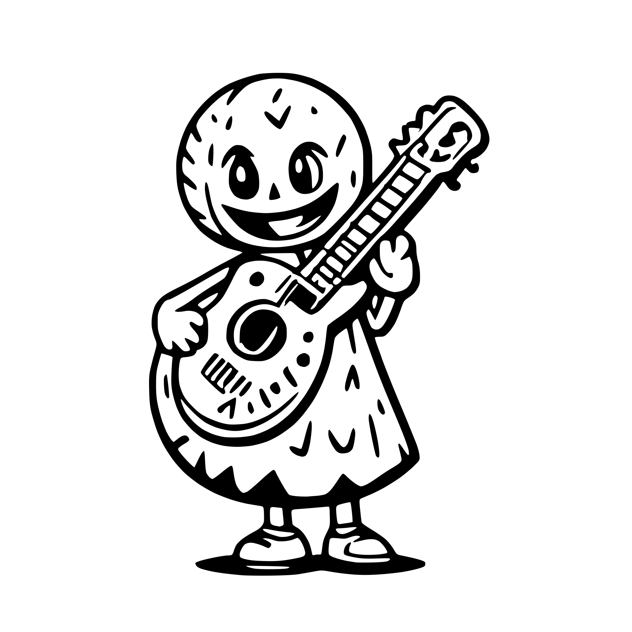 AI-generated SVG of 'donut guitar grateful dead'
