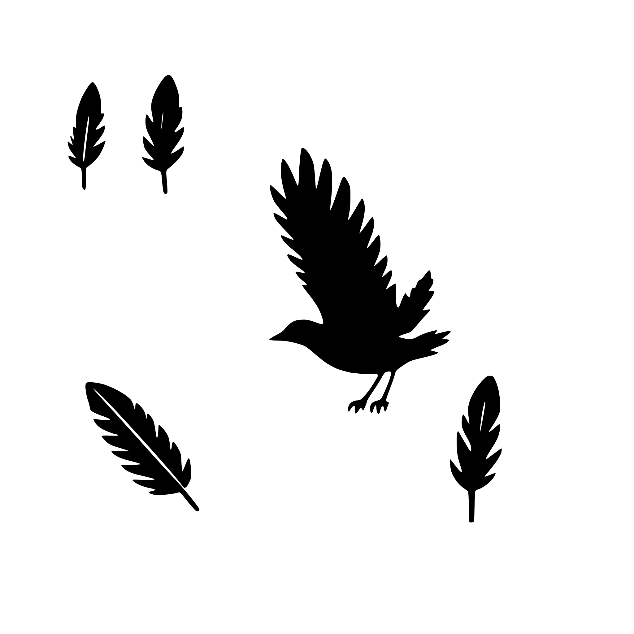 AI-generated SVG of a feather with birds flying