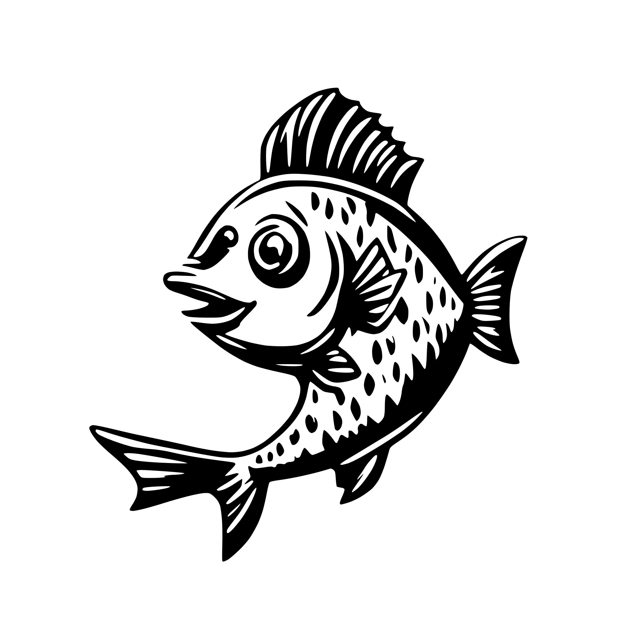 AI-generated SVG of a fish cartoon style
