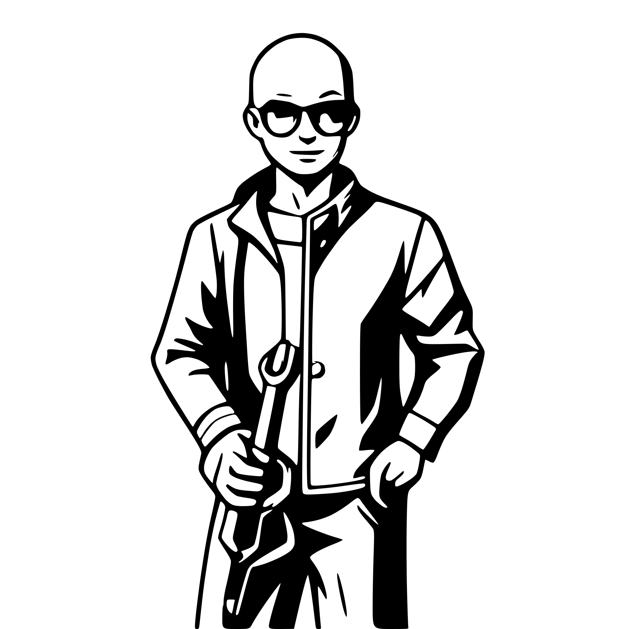AI-generated SVG of 'bald man with a wrench'