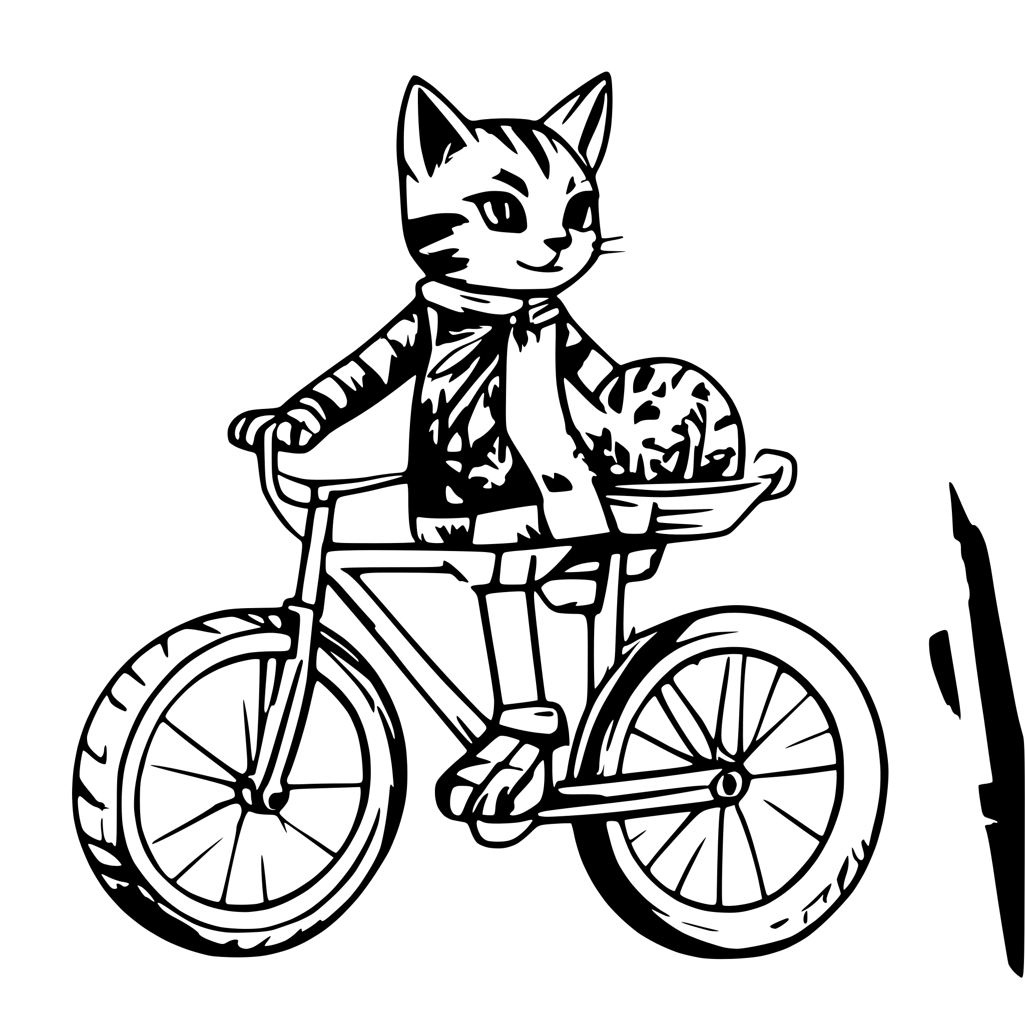 AI-generated SVG of a Cat riding a bike