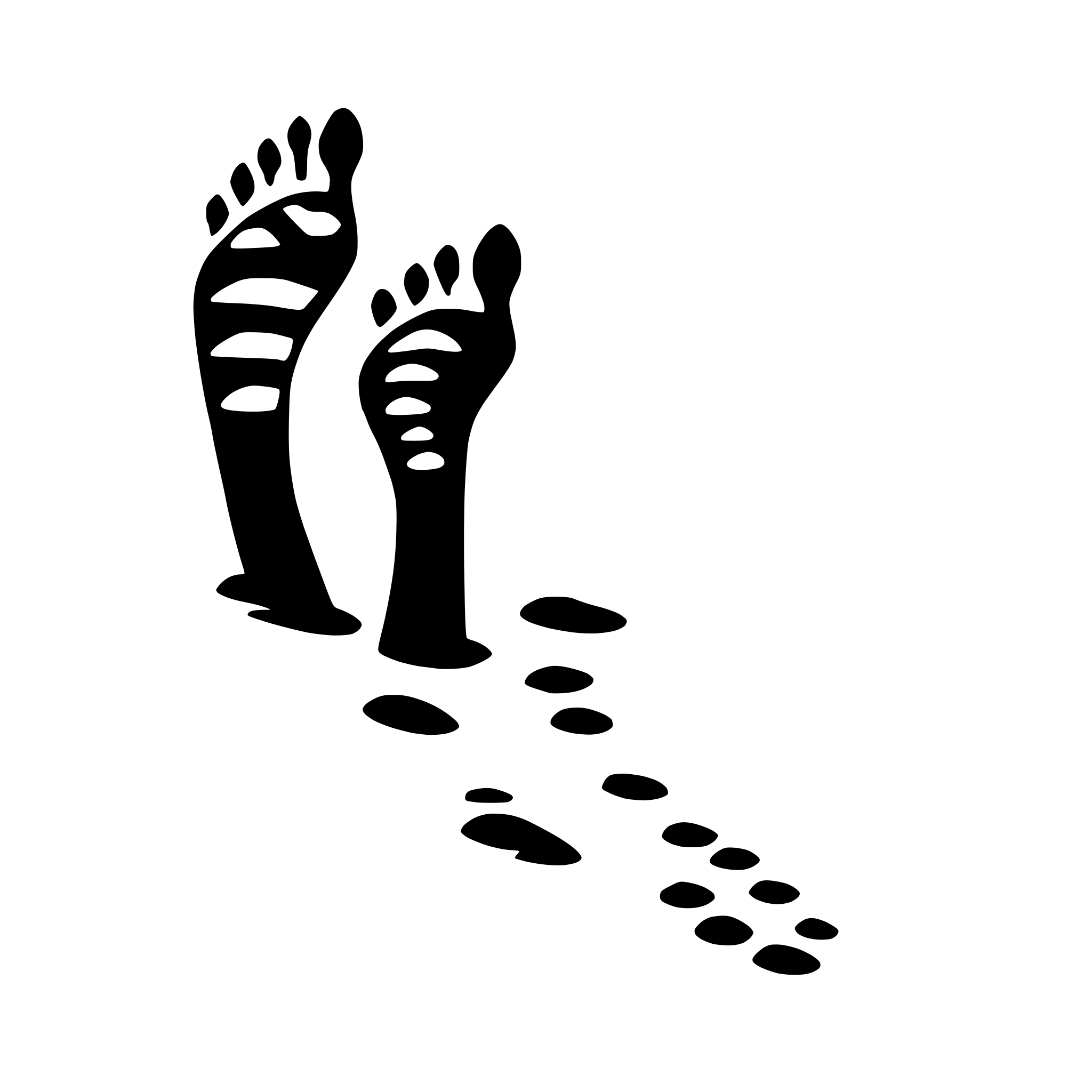 AI-generated SVG of 'lovers' footprints'
