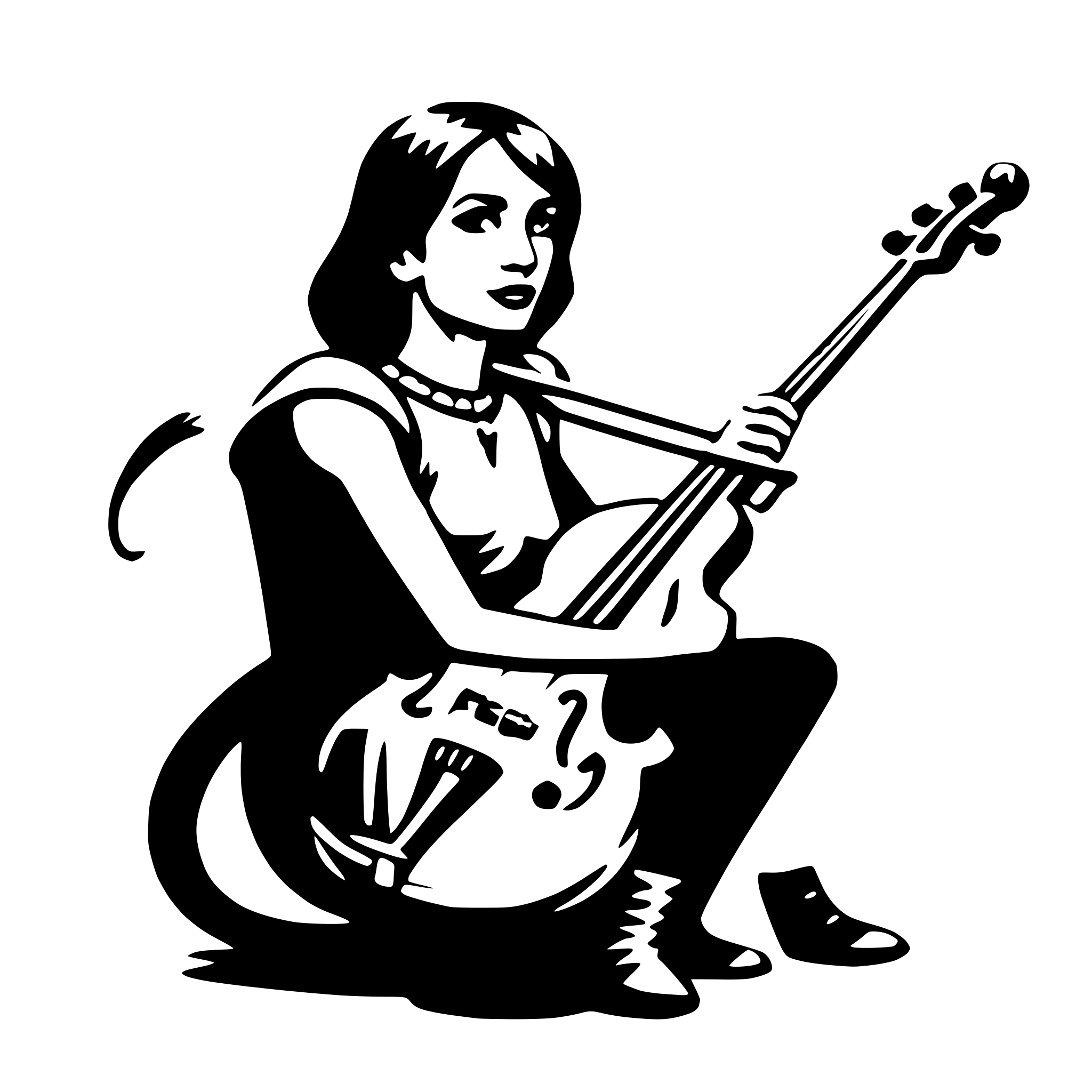 AI-generated SVG of a viper with violin