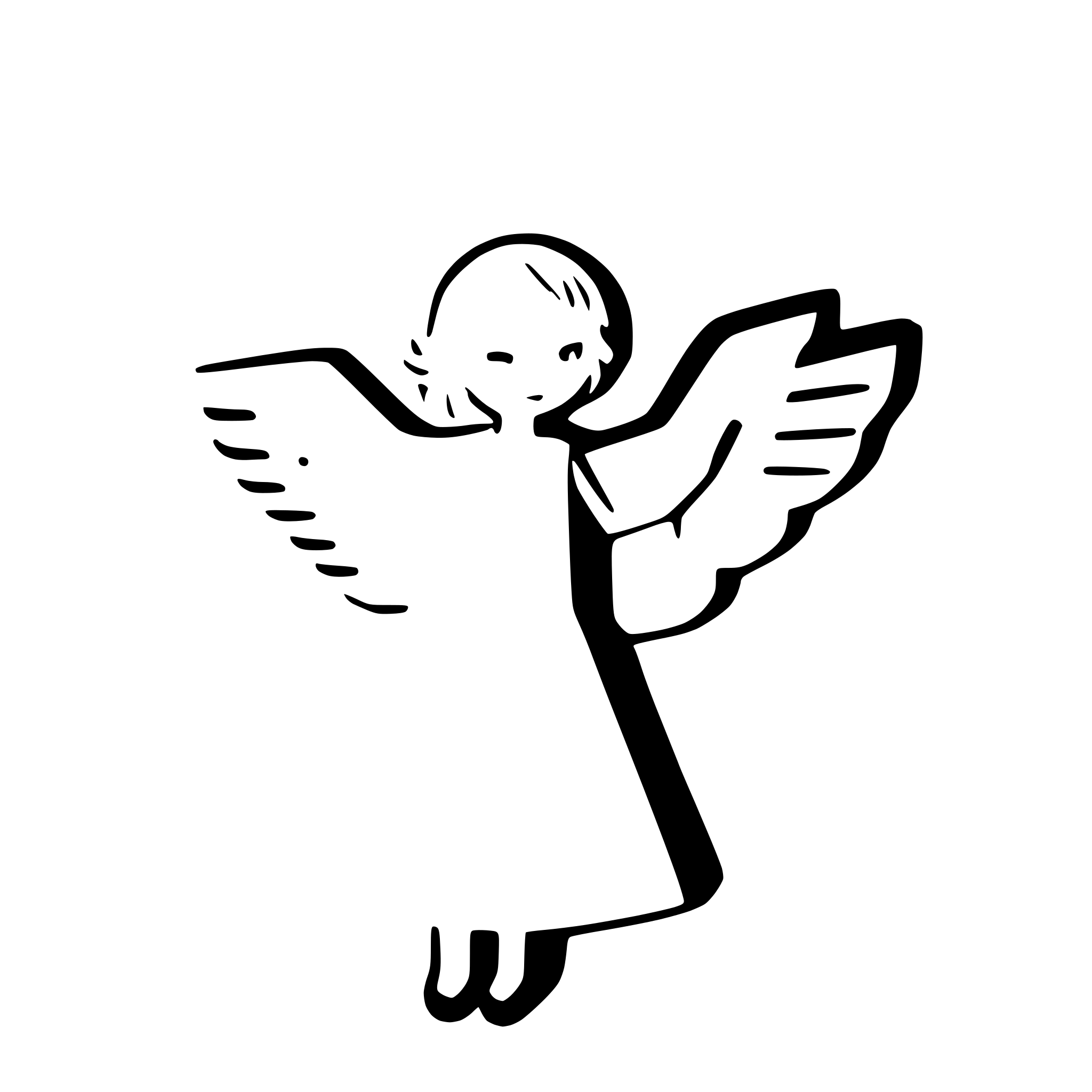 AI-generated SVG of 'angel with wings spread wide'