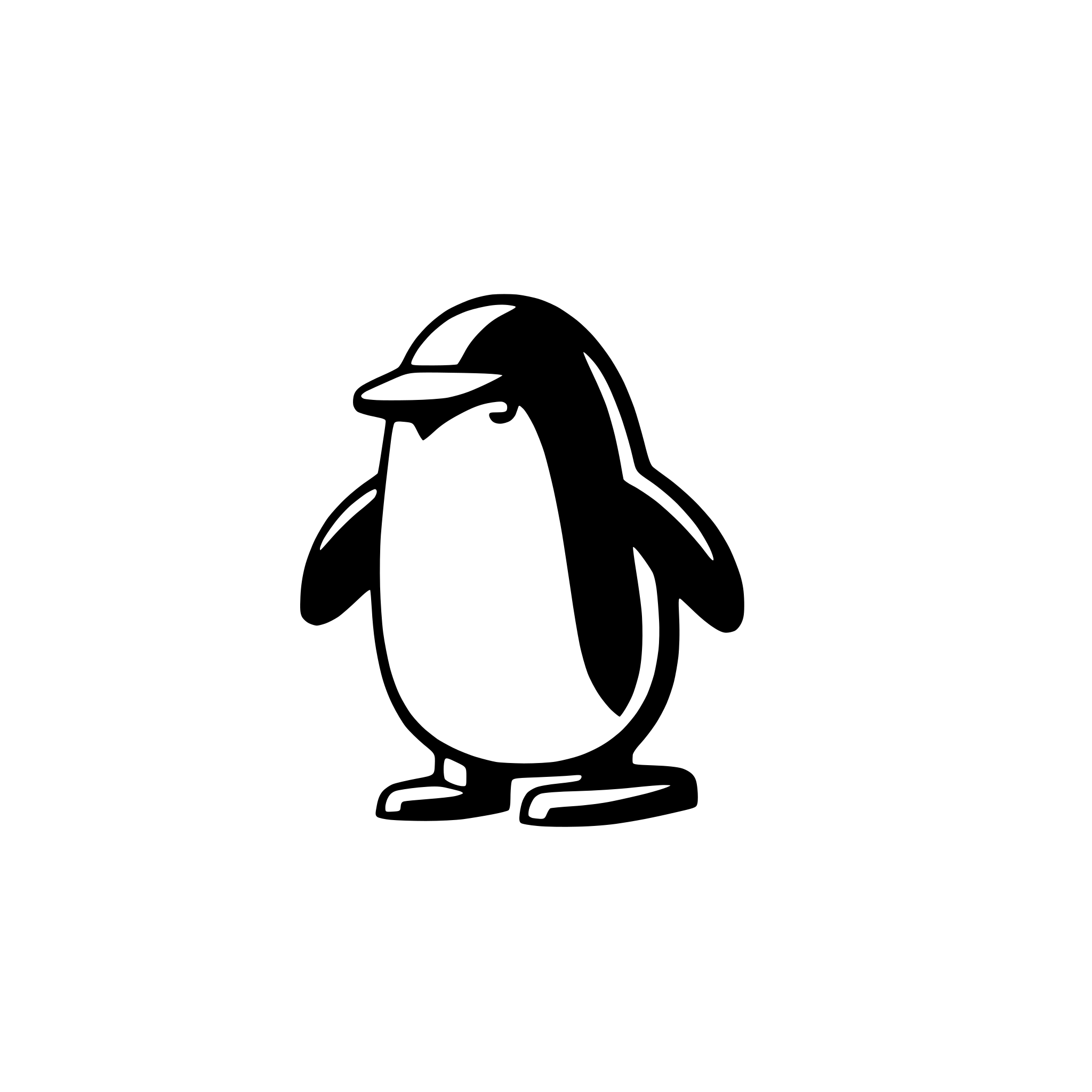 AI-generated SVG of a minimalist penguin with flippers