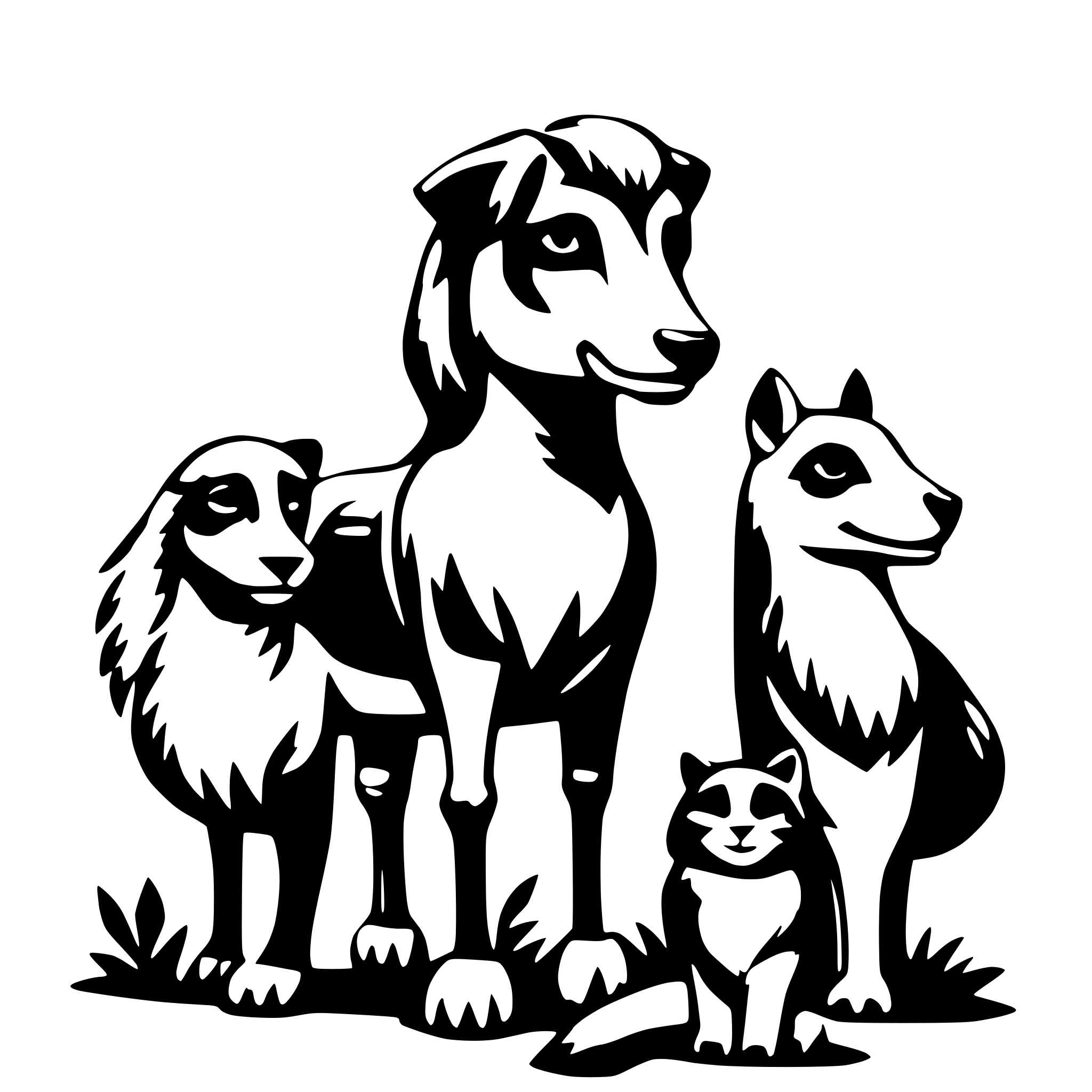 AI-generated SVG of 'group of different animals'