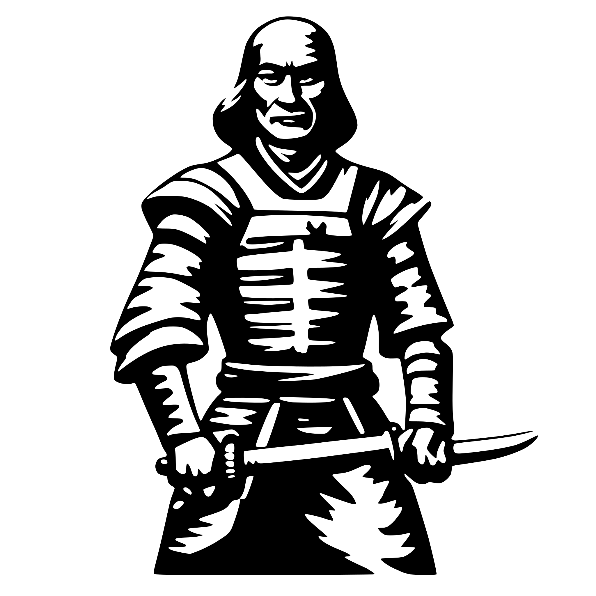 AI-generated SVG of a old samurai