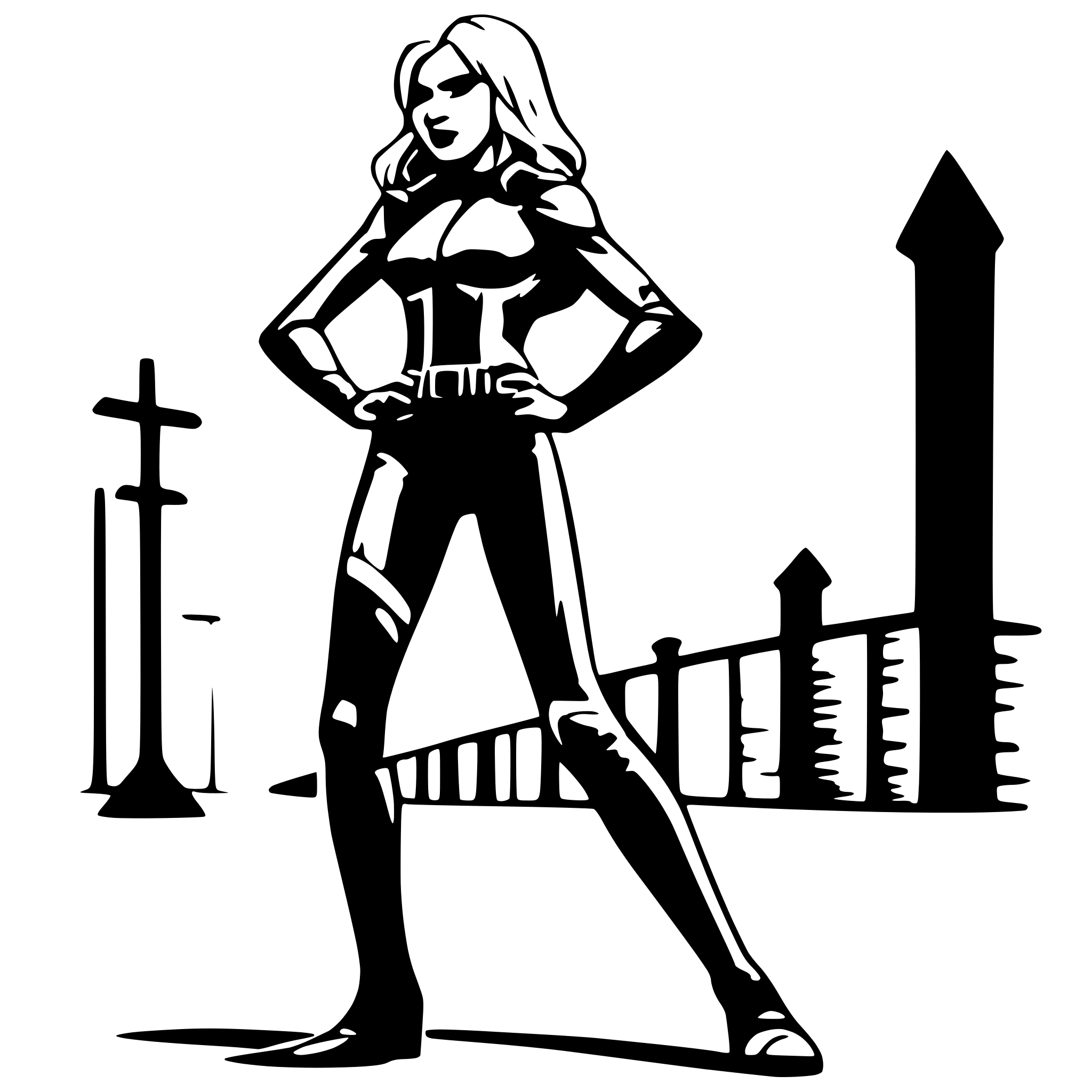 AI-generated SVG of a black canary, dc character, full body pose, color