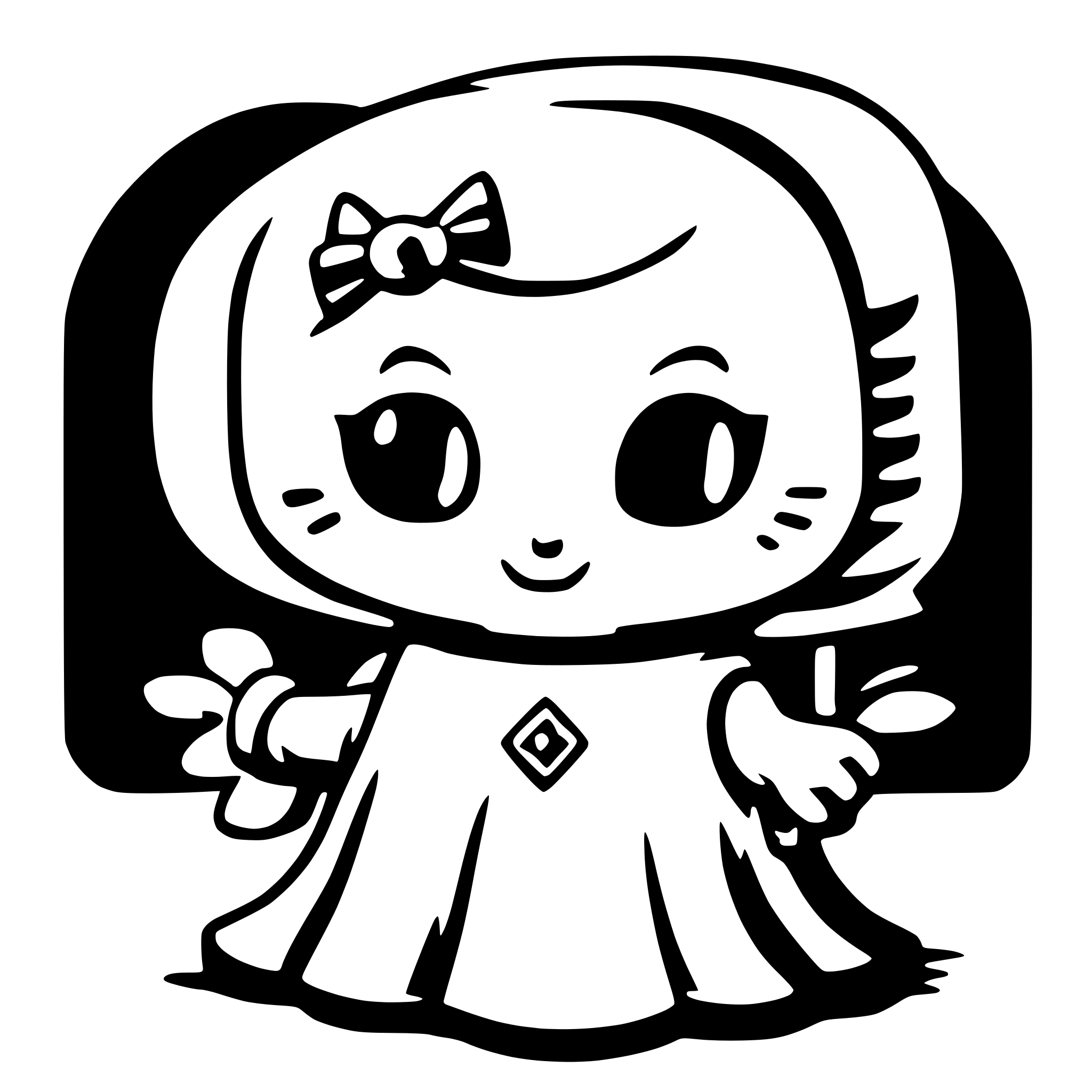 AI-generated SVG of a hello kitty ghost