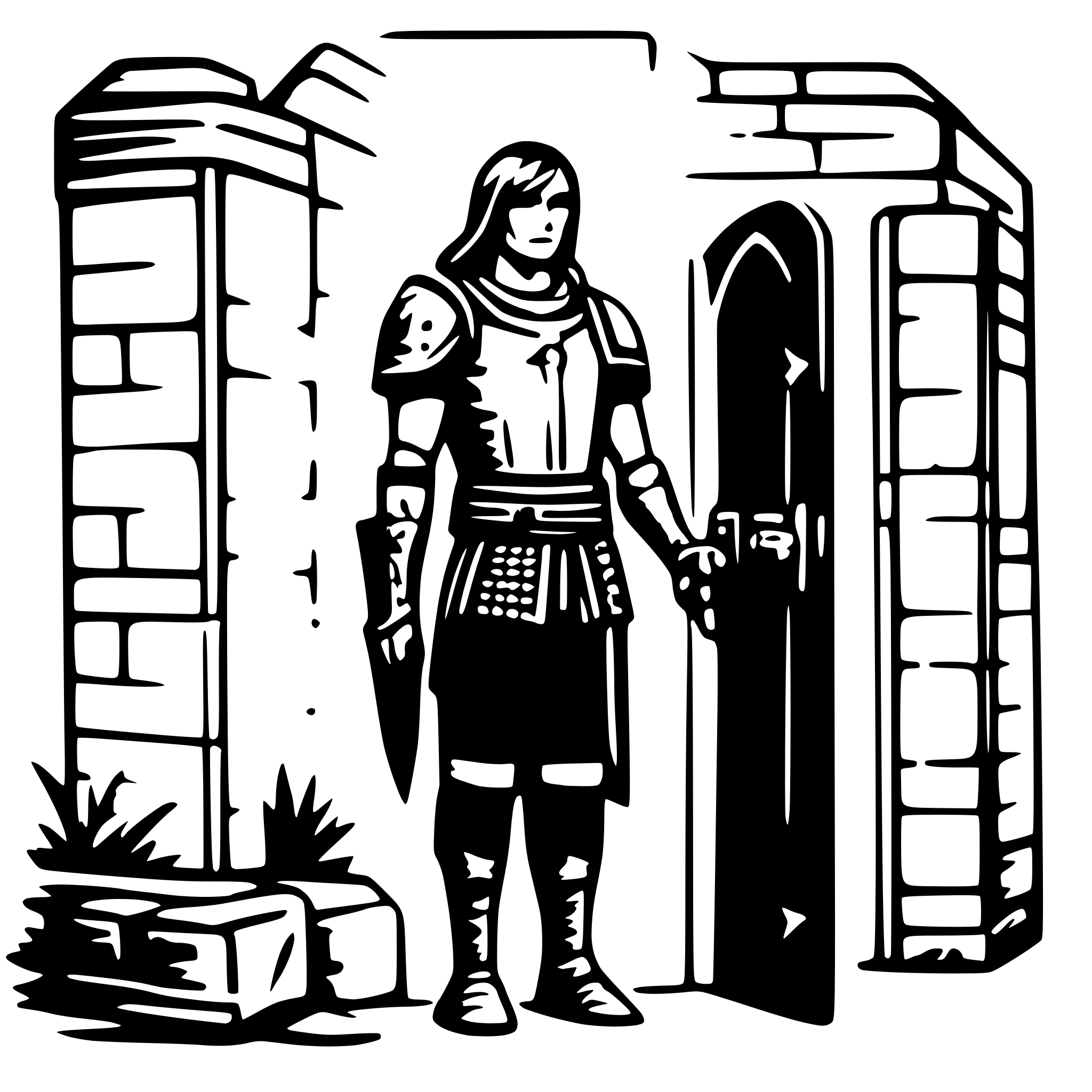 AI-generated SVG of 'male warrior dungeon'