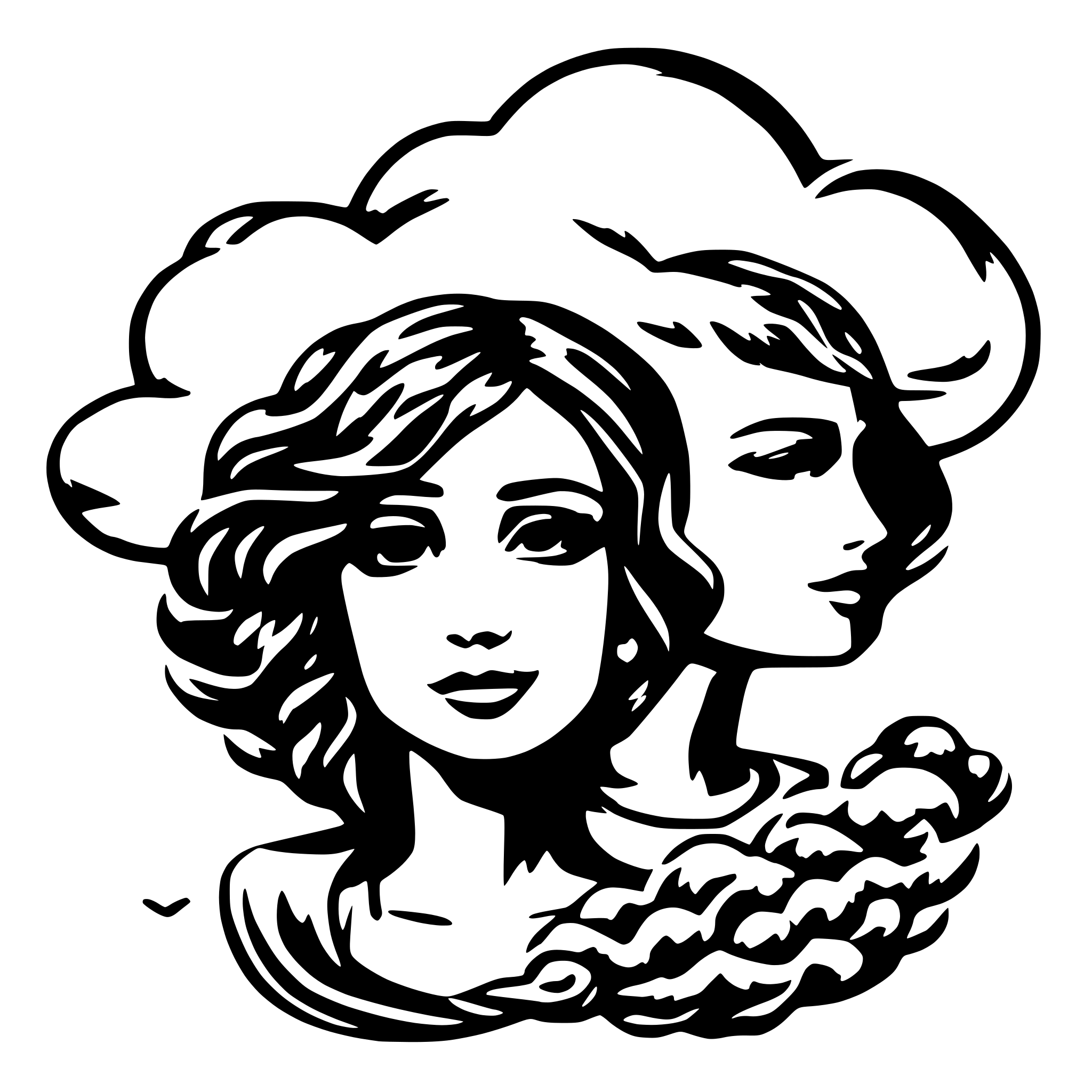 AI-generated SVG of a Amor with cloud