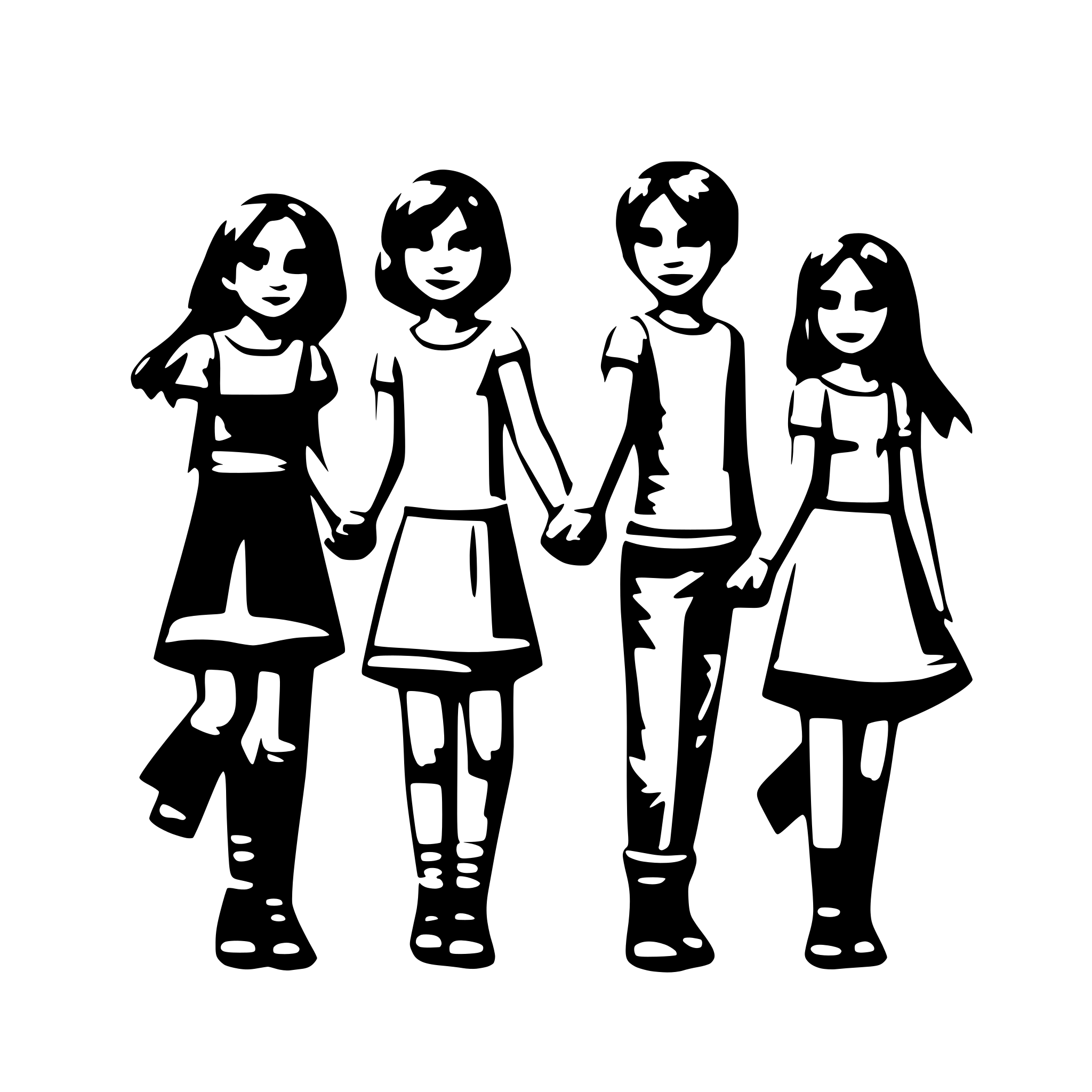 AI-generated SVG of a girls and boys forming a line and holding hands