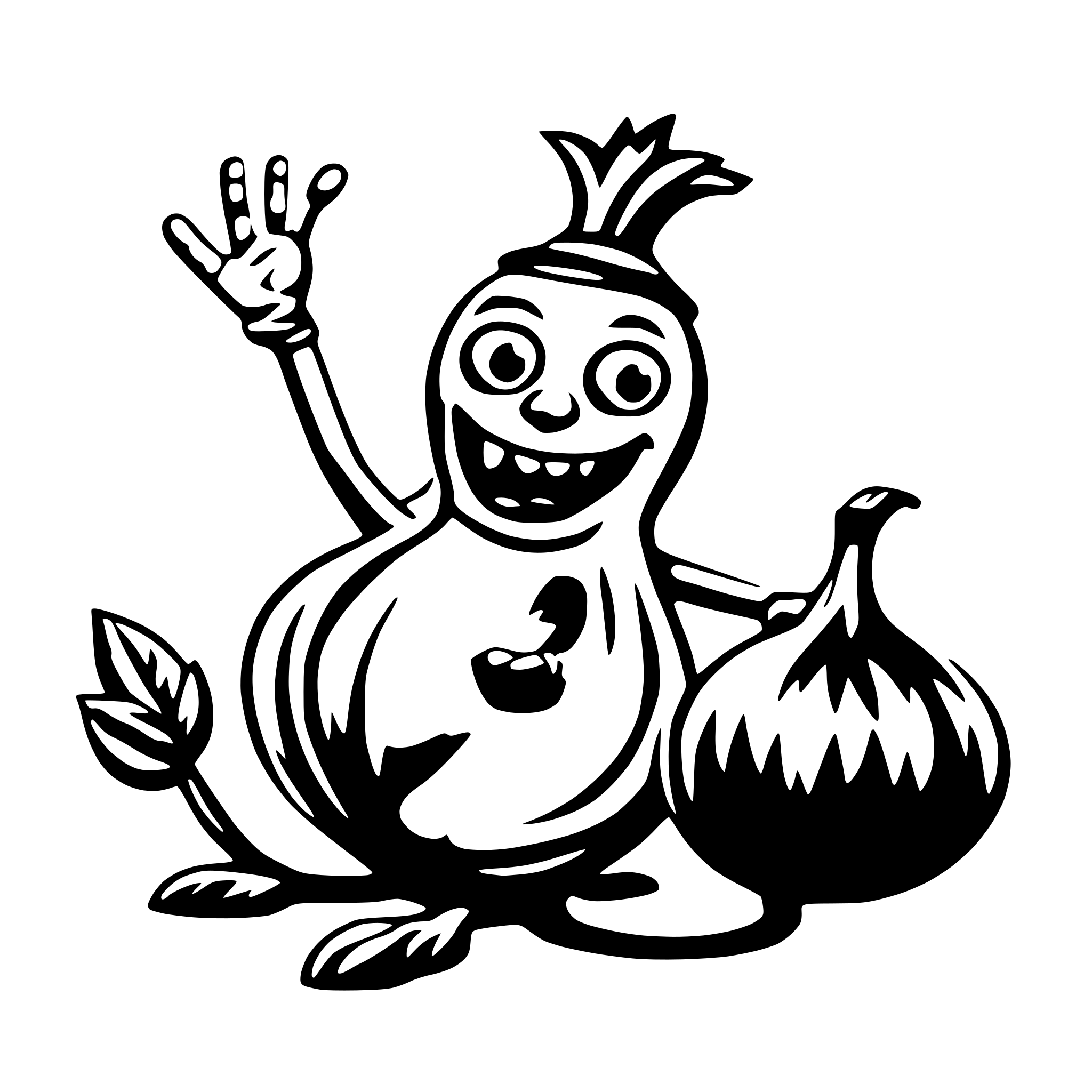AI-generated SVG of a funny onion talking on a cell phone