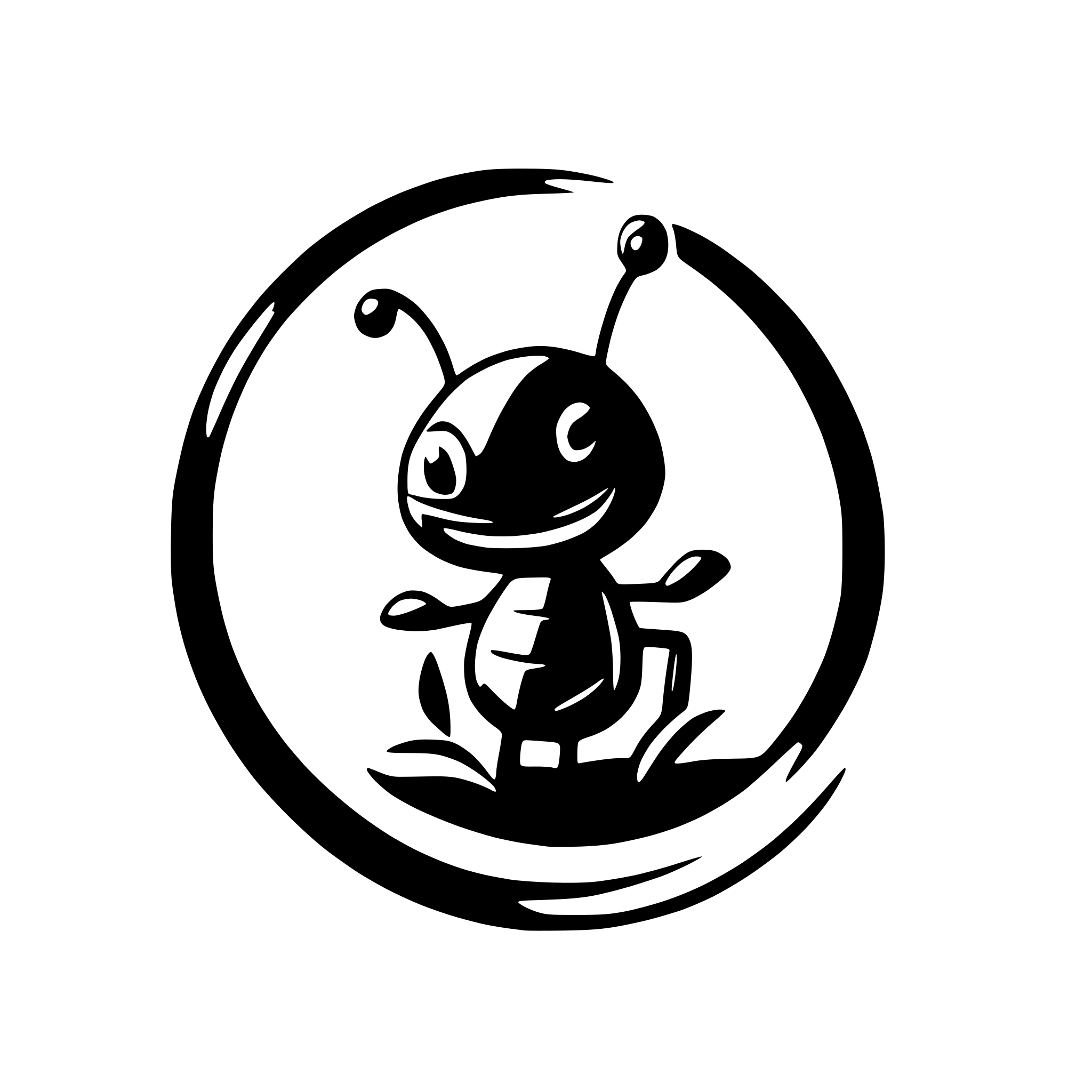 AI-generated SVG of 'happy ant'