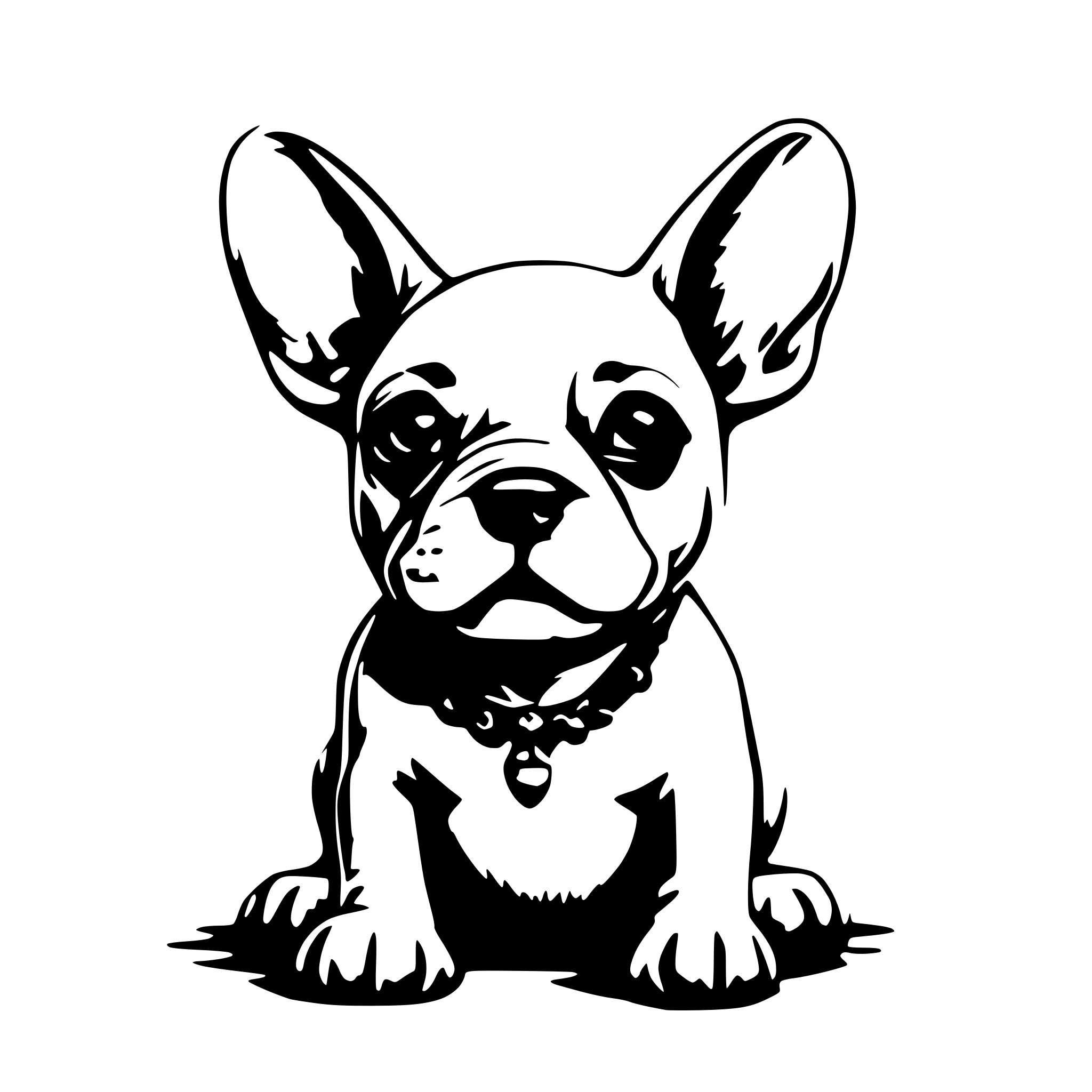 AI-generated SVG of a french bulldog, puppy