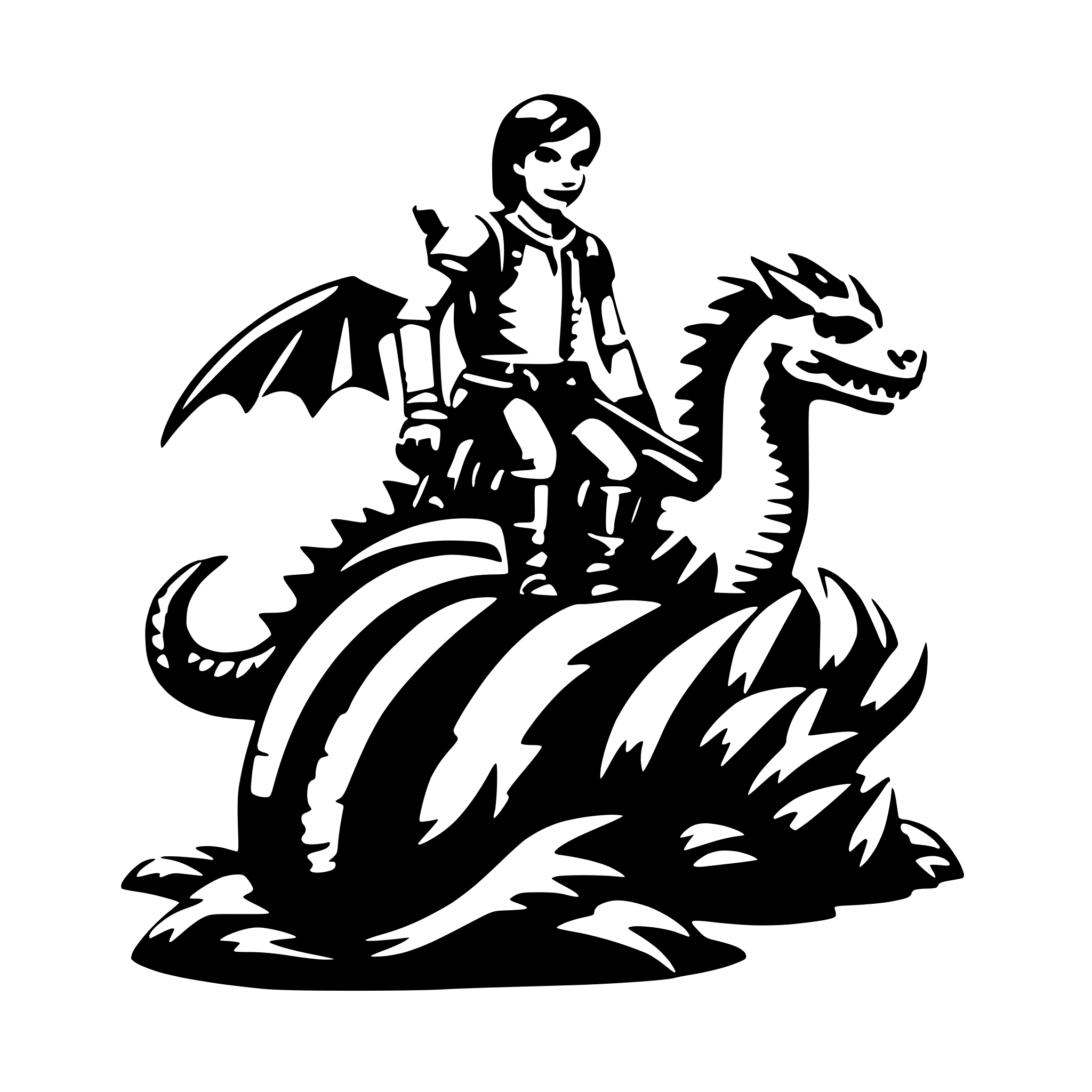 AI-generated SVG of 'dragon rider'