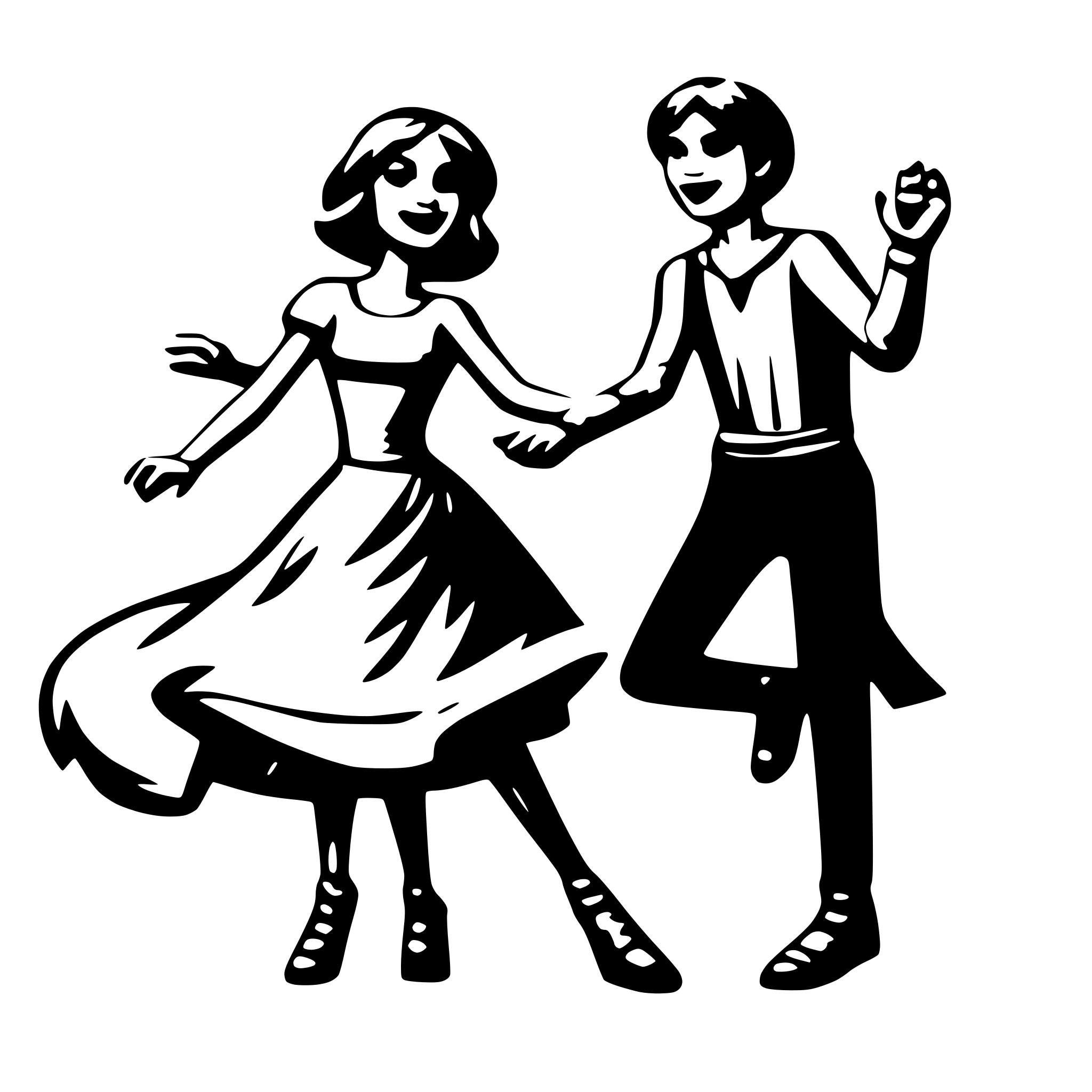AI-generated SVG of a Create dancing characters
