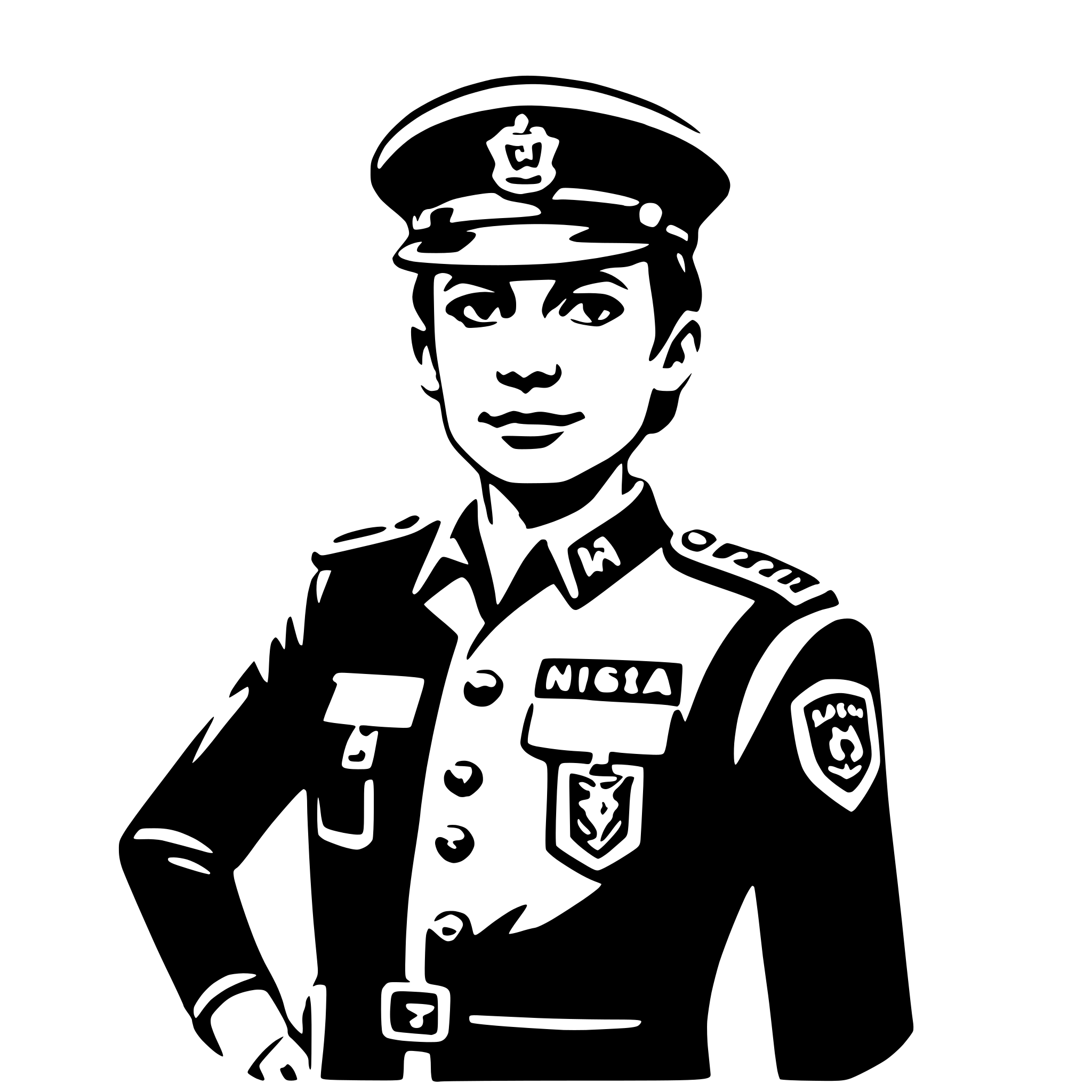 AI-generated SVG of a customs officer