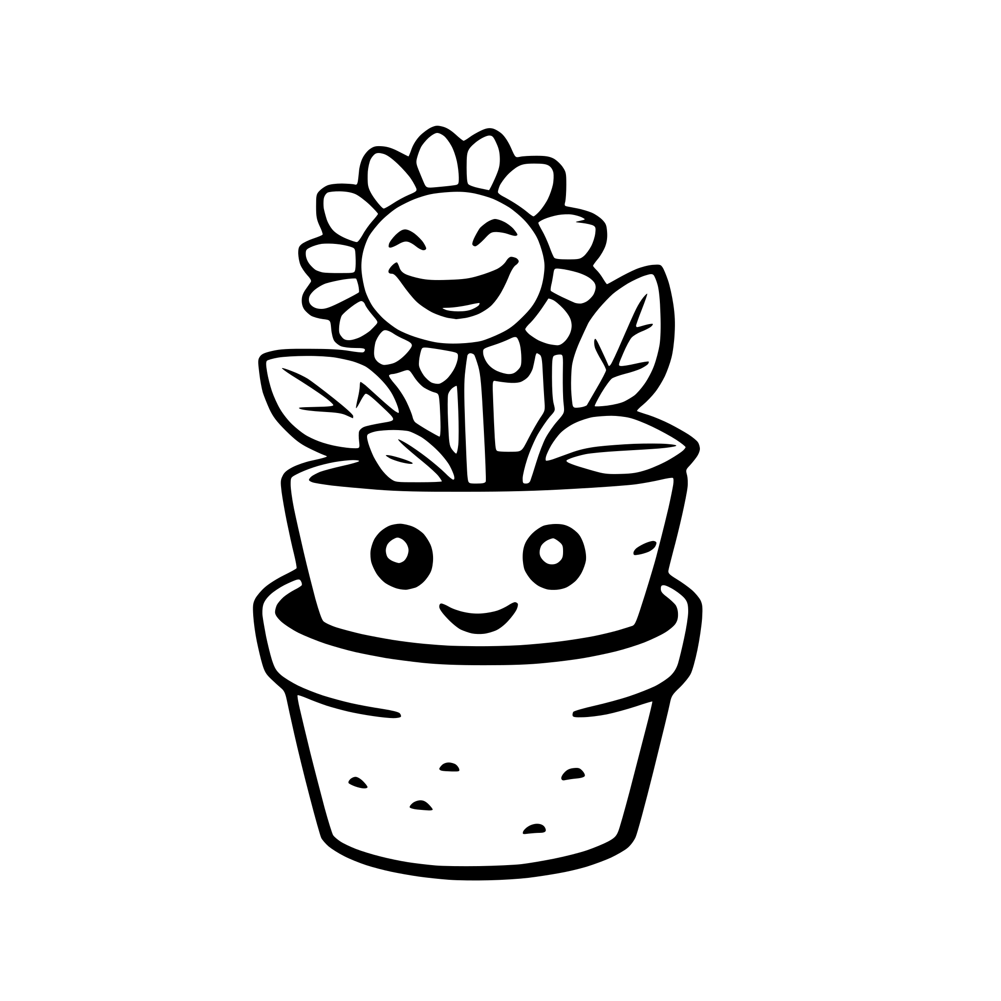 AI-generated SVG of 'a smiling sunflowers in a pot'