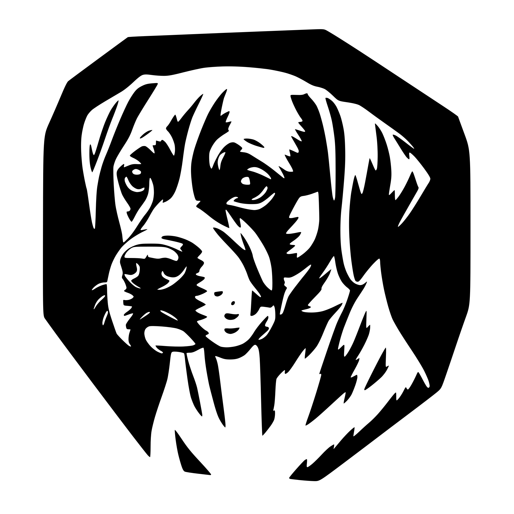 AI-generated SVG of 'boxer dog geometry lines'