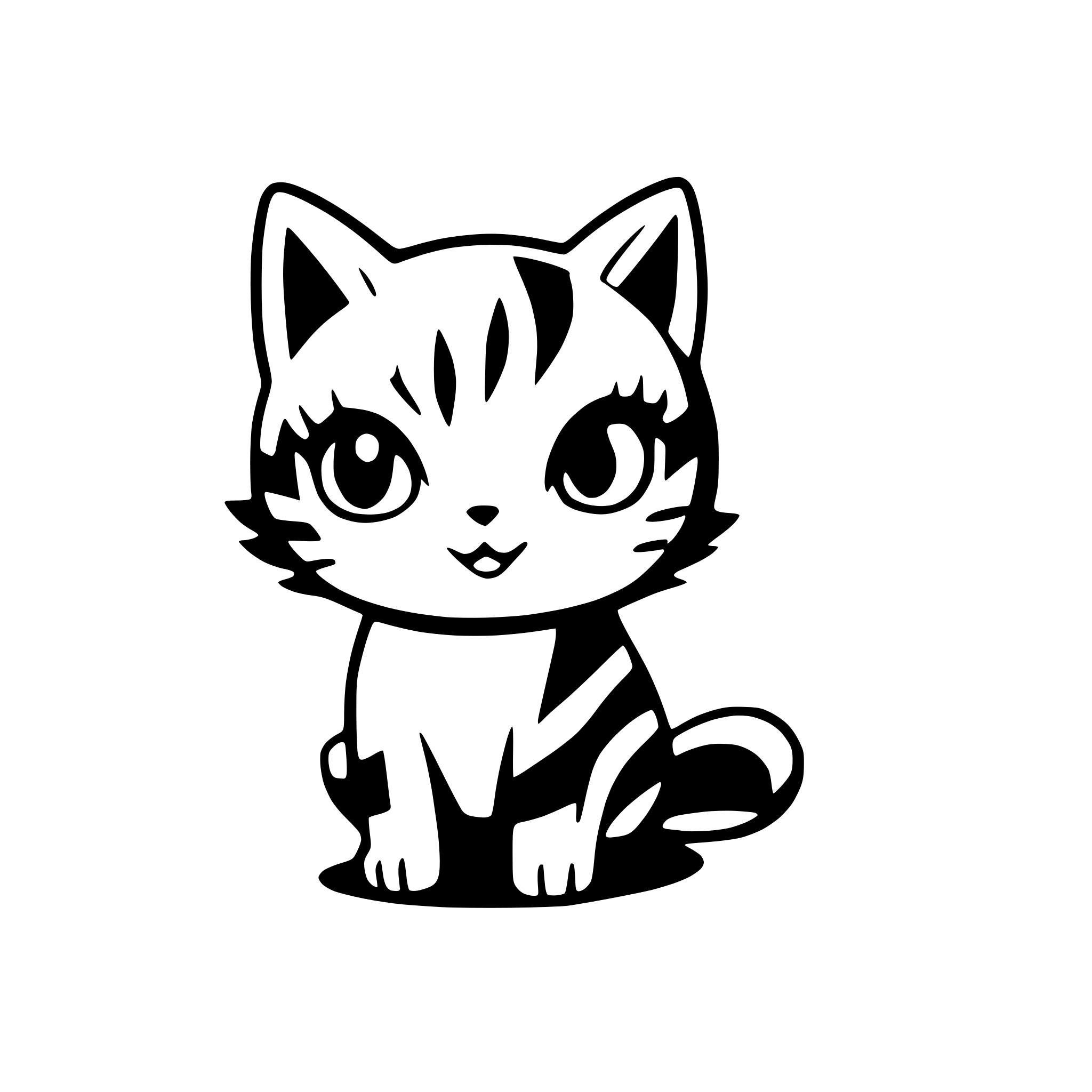 AI-generated SVG of 'I want the cat to run to the right then come back, then sit on the floor.'