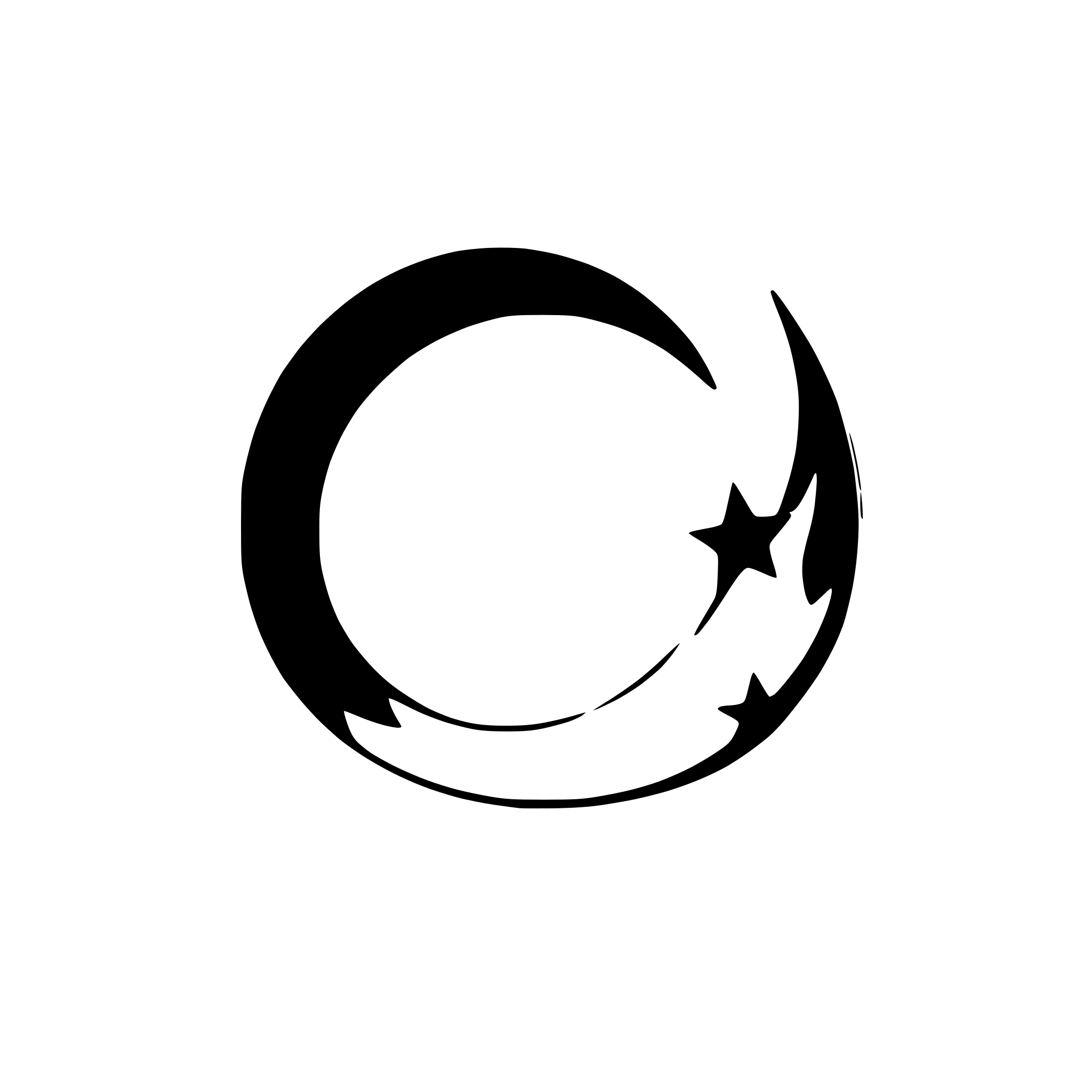 AI-generated SVG of a crescent moon with stars