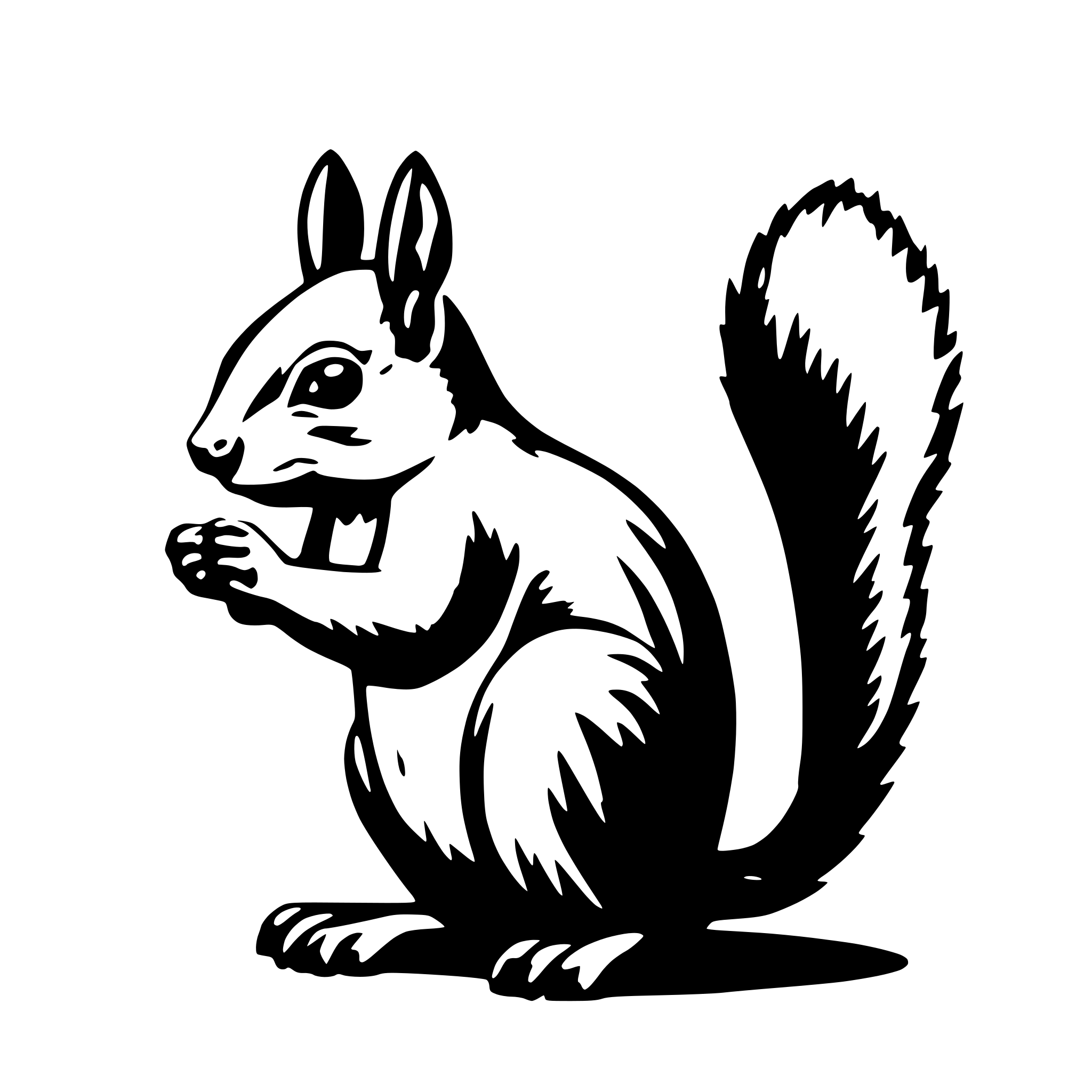 AI-generated SVG of a squirrel with huge rack