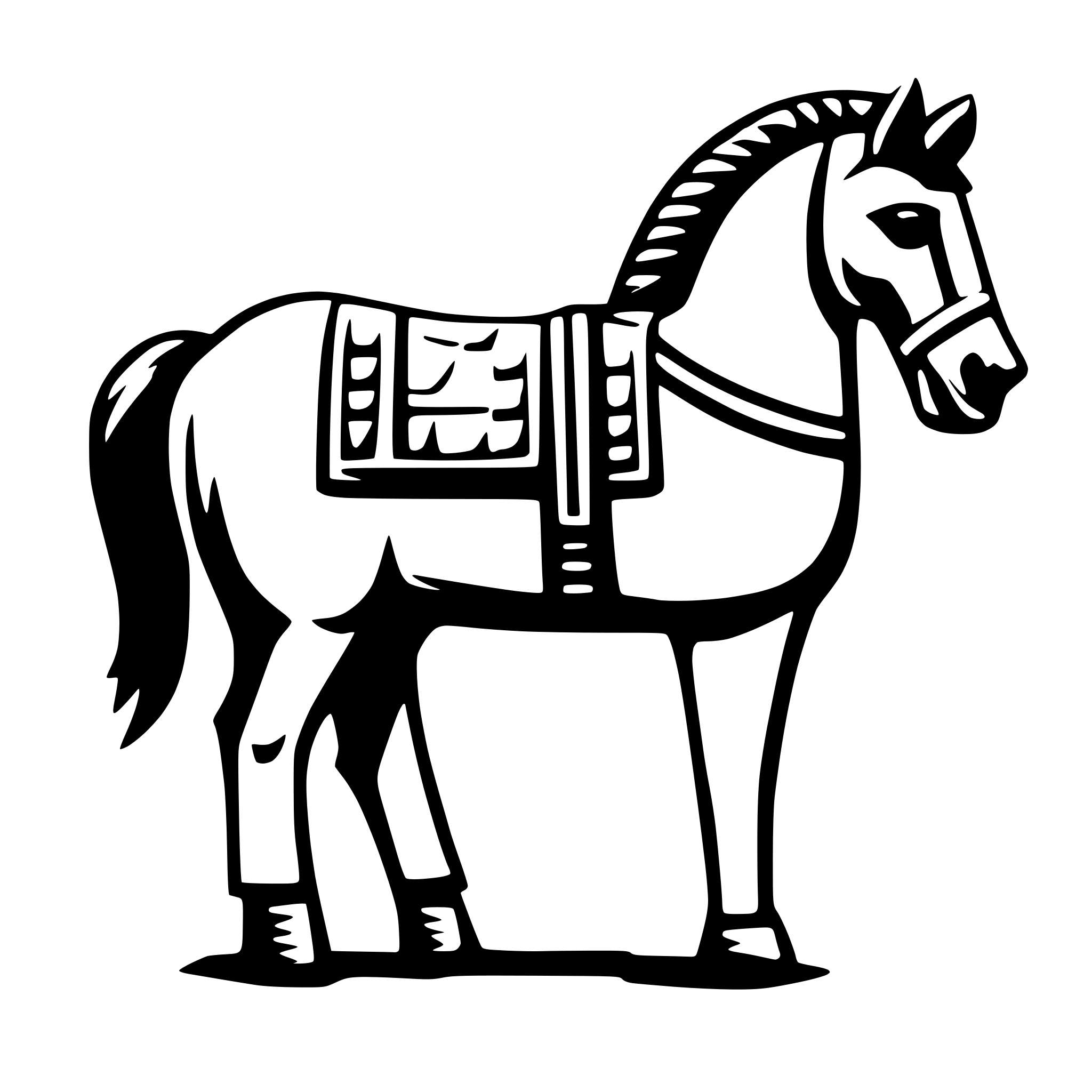 AI-generated SVG of 'trojan horse as an very minimal icon'