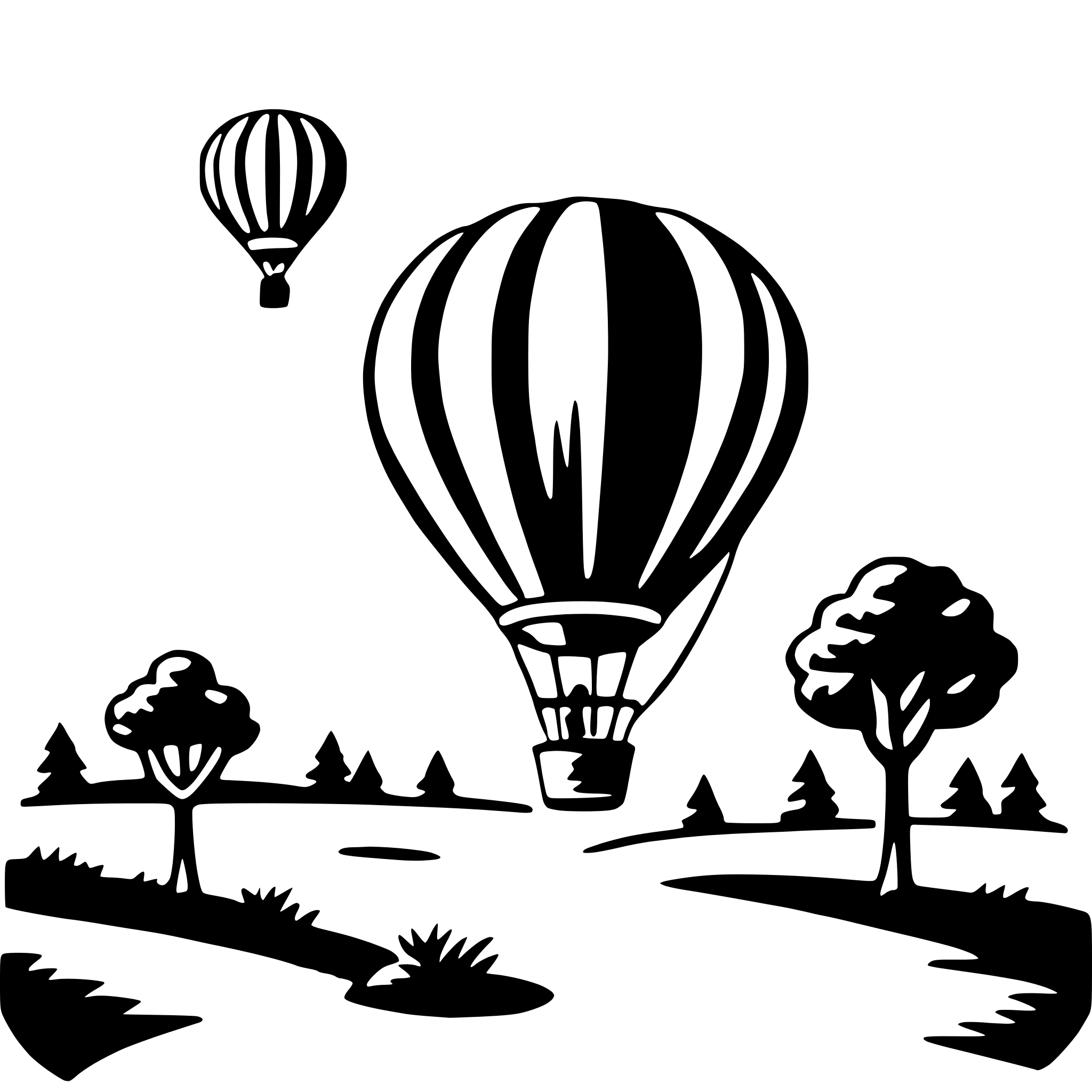 AI-generated SVG of 'hot air balloon ride'