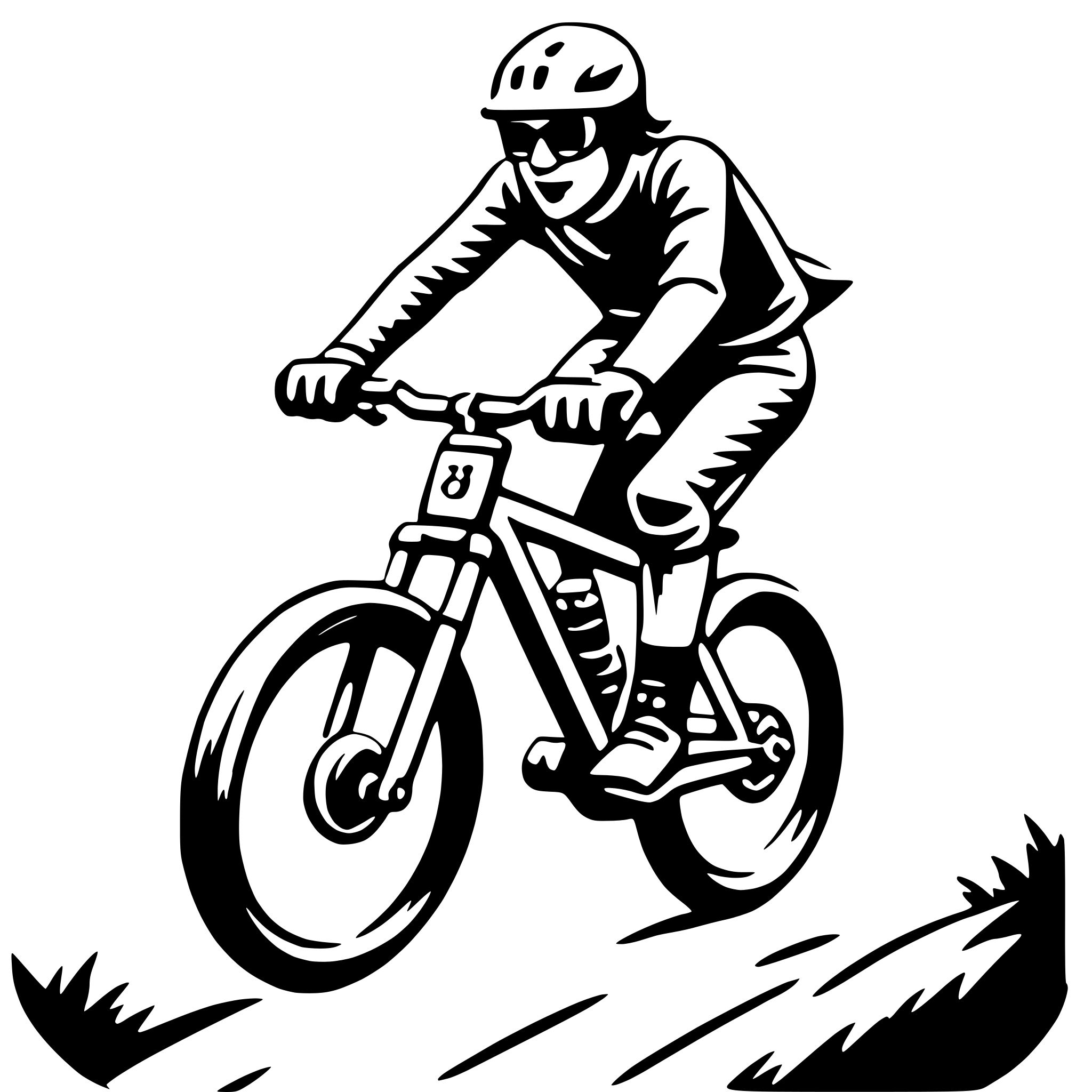 AI-generated SVG of a mountain biking downhill