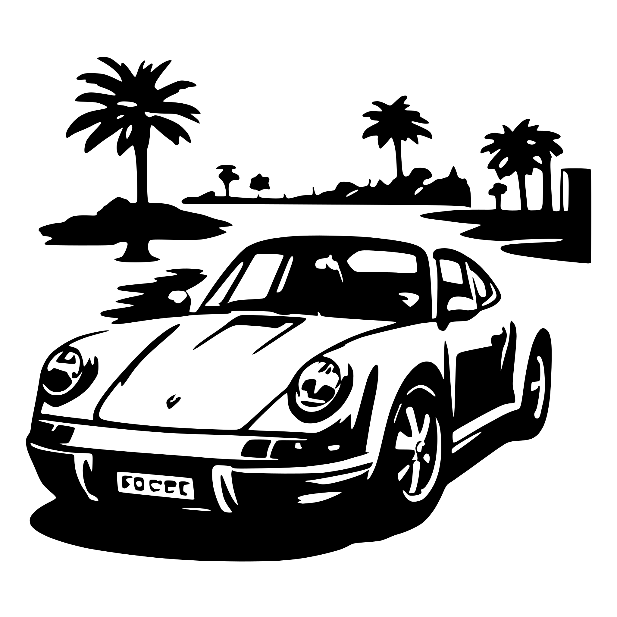 AI-generated SVG of a Porsche