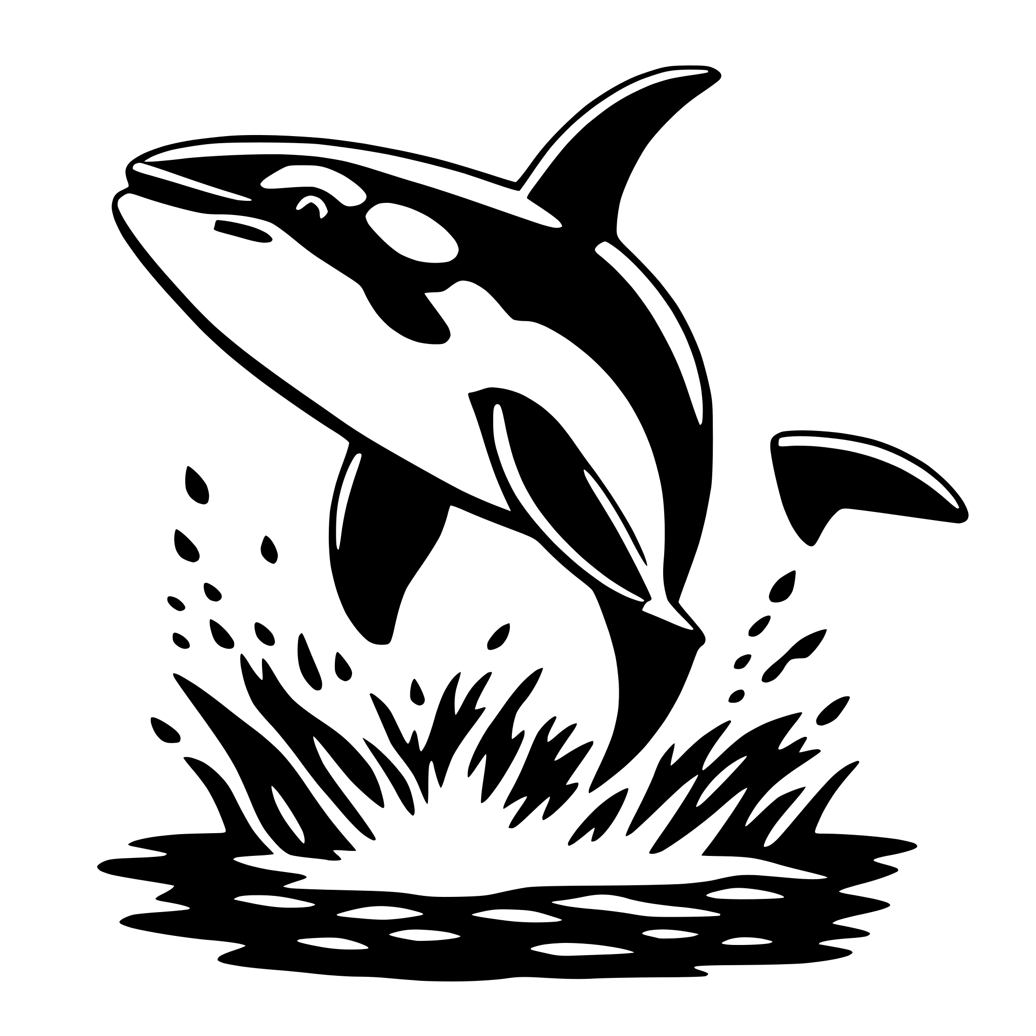 AI-generated SVG of a orca jumping