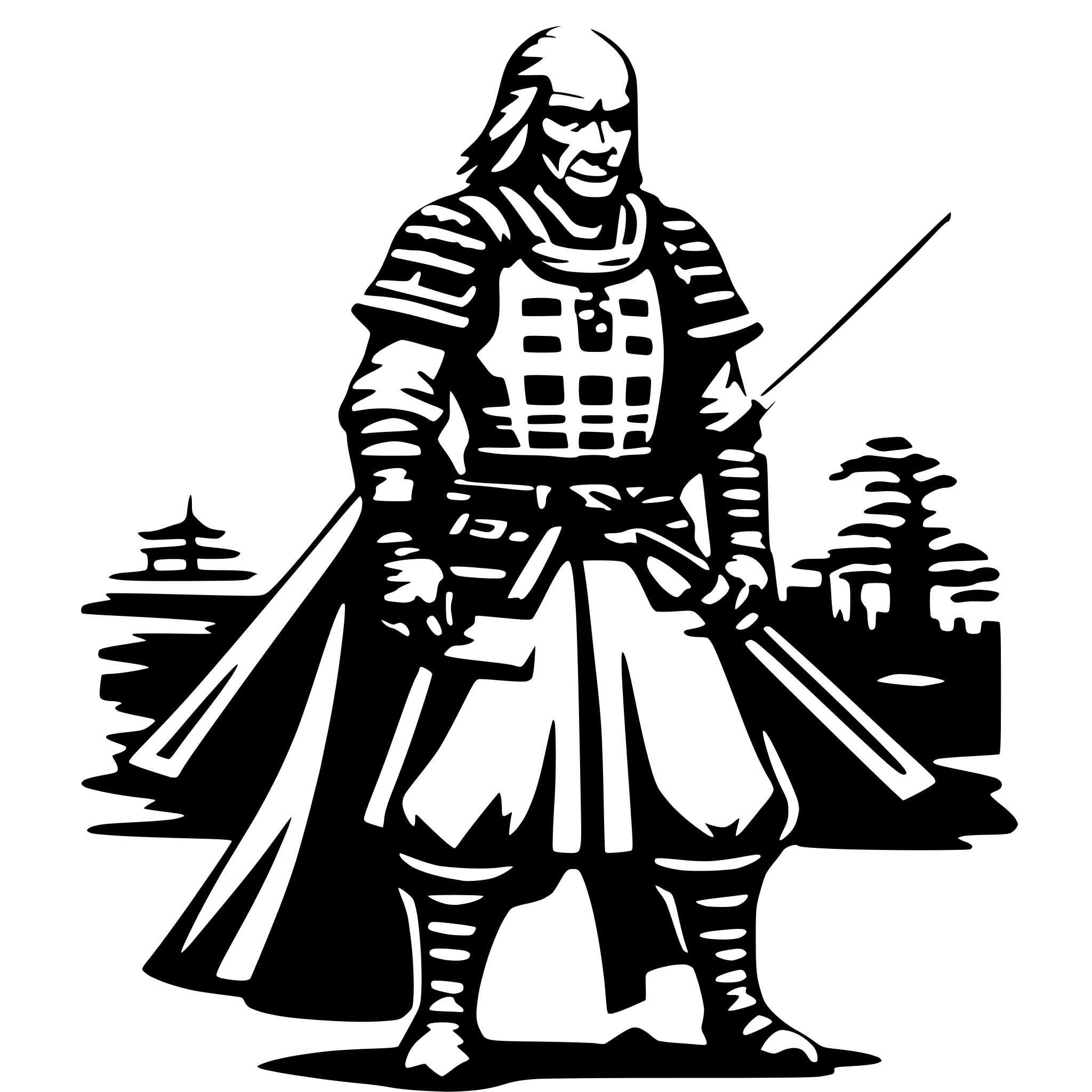 AI-generated SVG of a old samurai