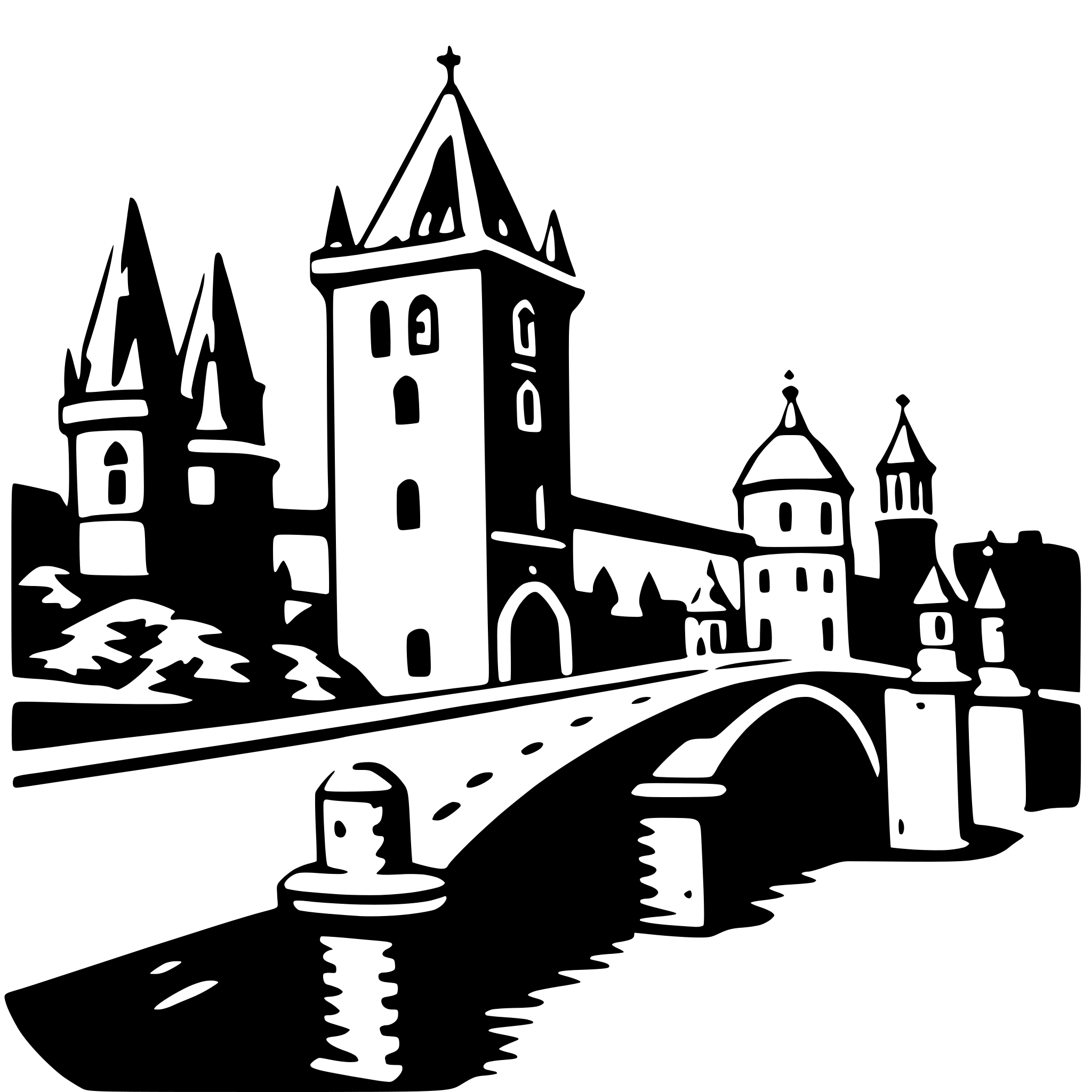 AI-generated SVG of a charles bridge