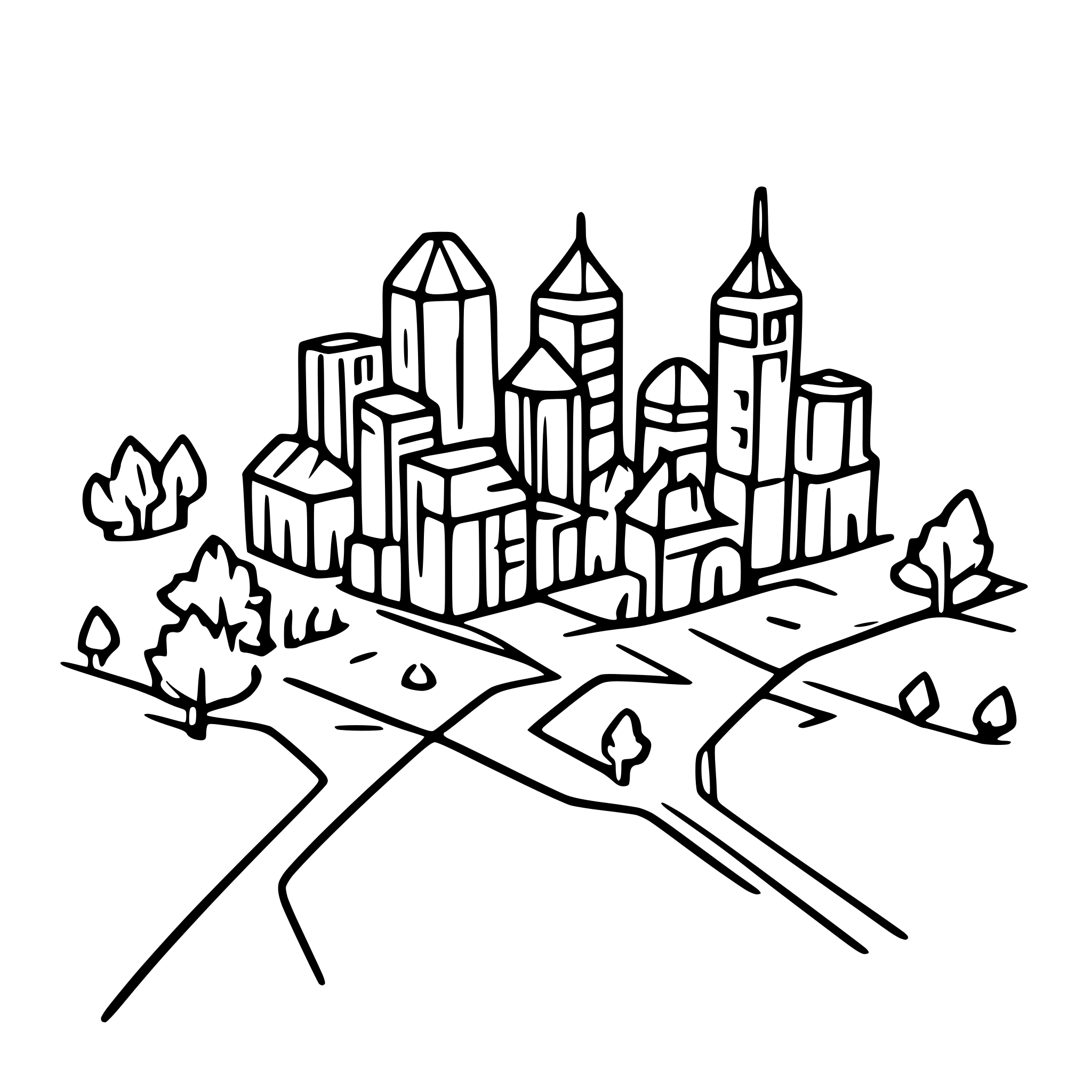 AI-generated SVG of 'city map'