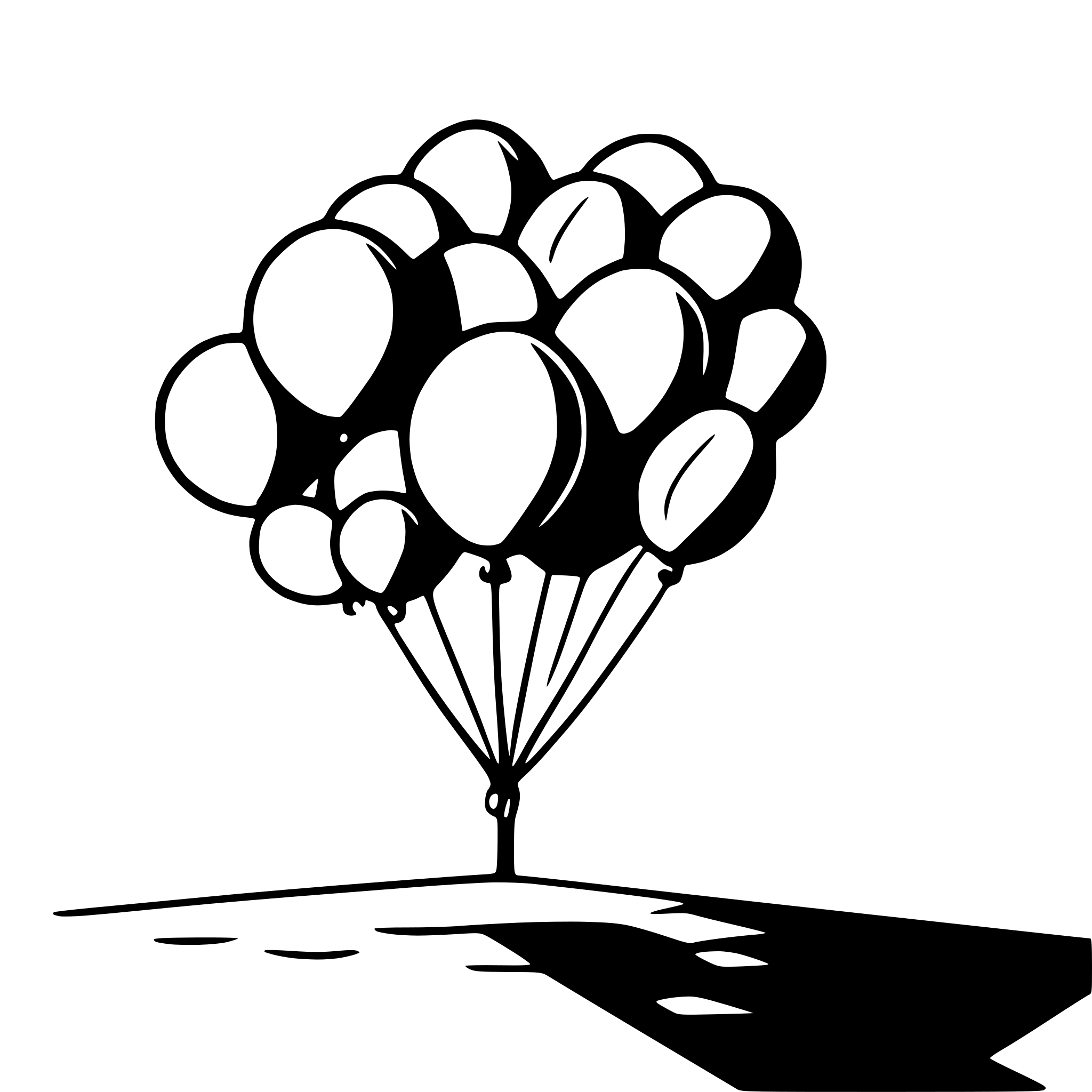 AI-generated SVG of 'a horizontal rule shaped as a balloon girland'