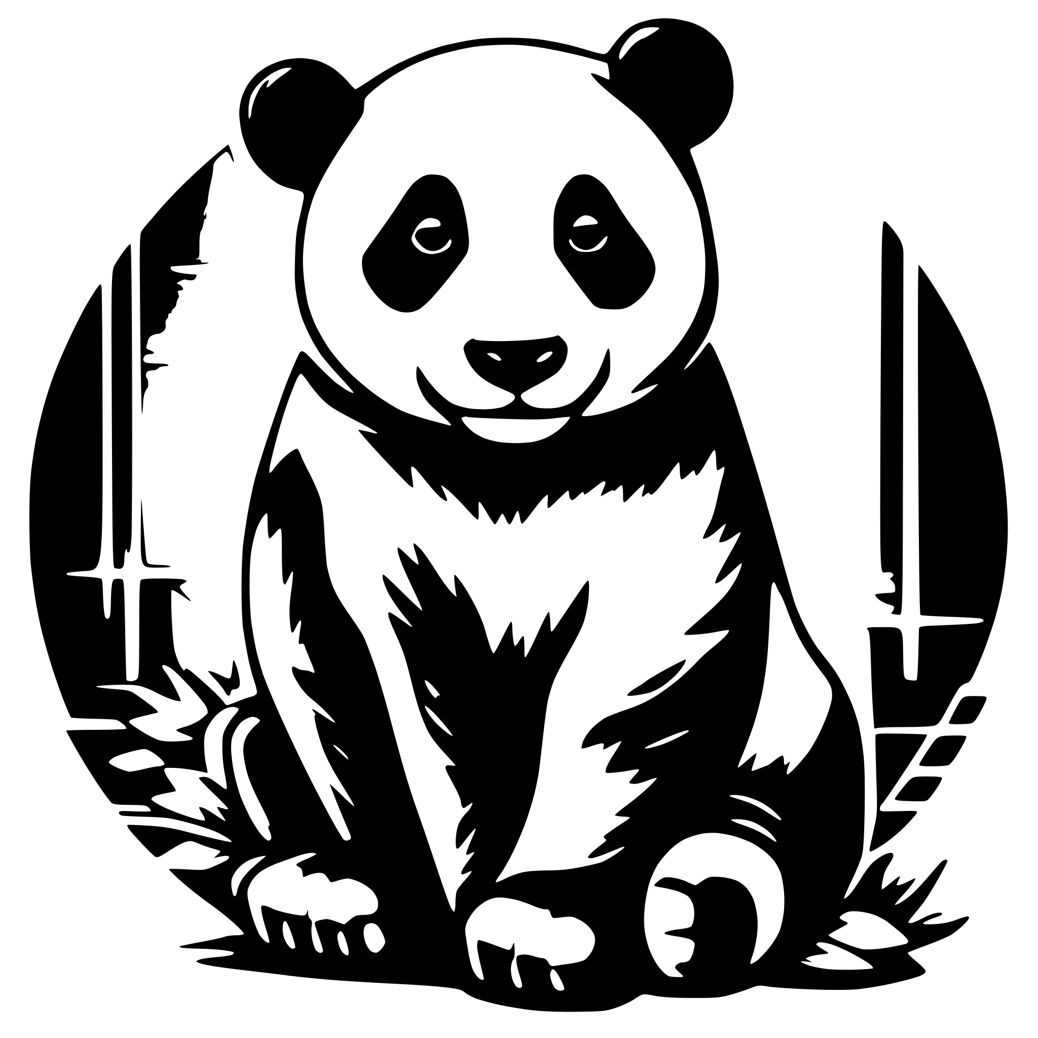 AI-generated SVG of 'a panda in geometric design'