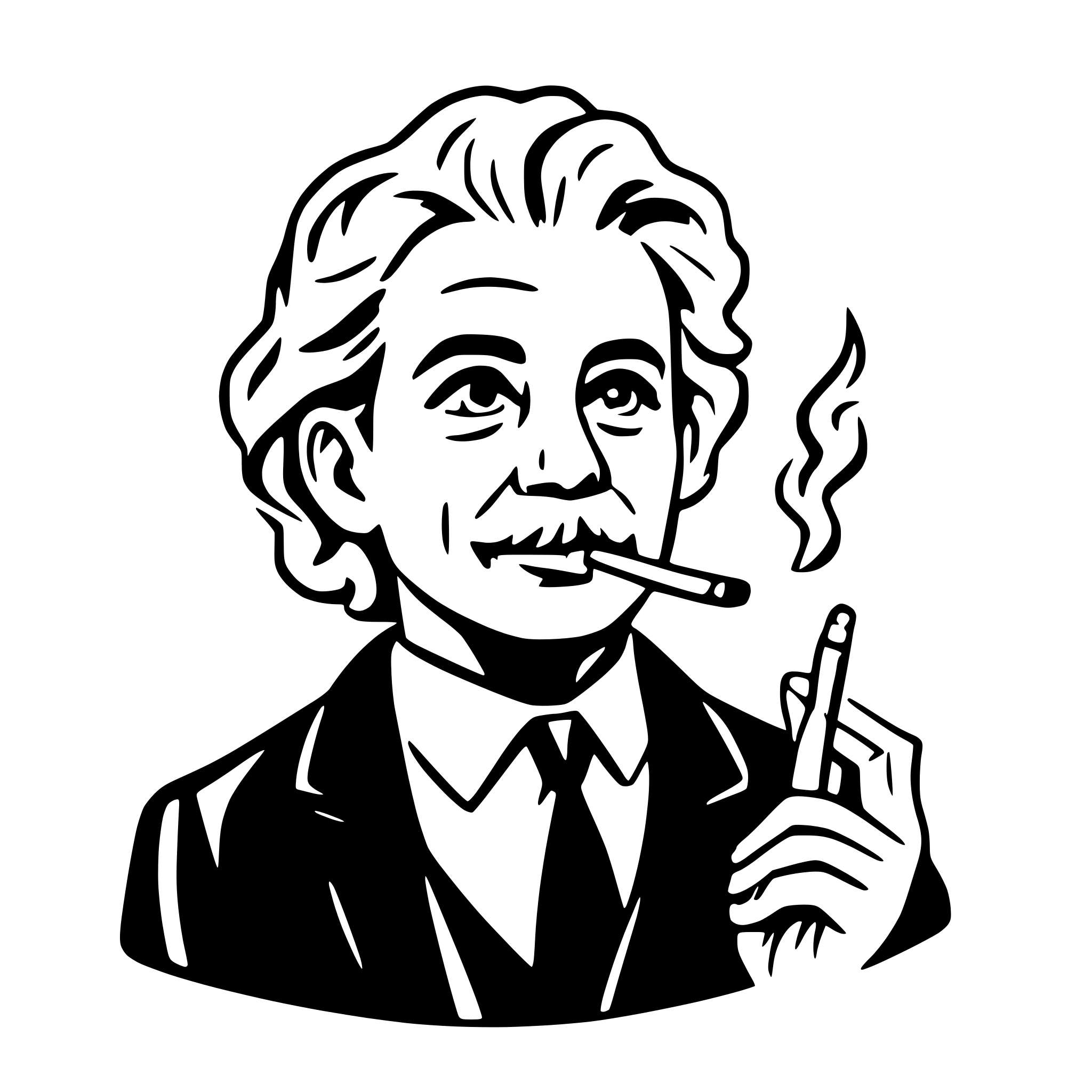 AI-generated SVG of 'Albert Einstein smoking cigar'