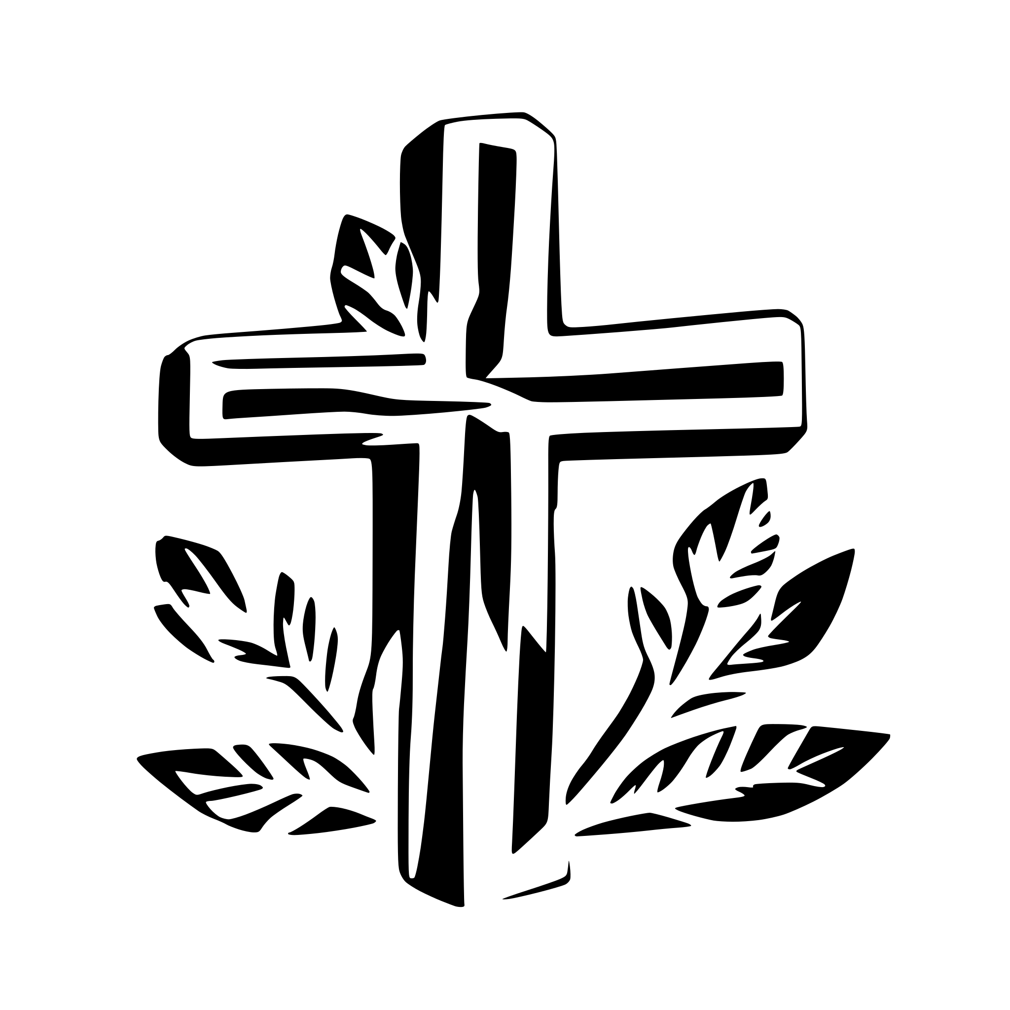 AI-generated SVG of 'easter cross and flowers'